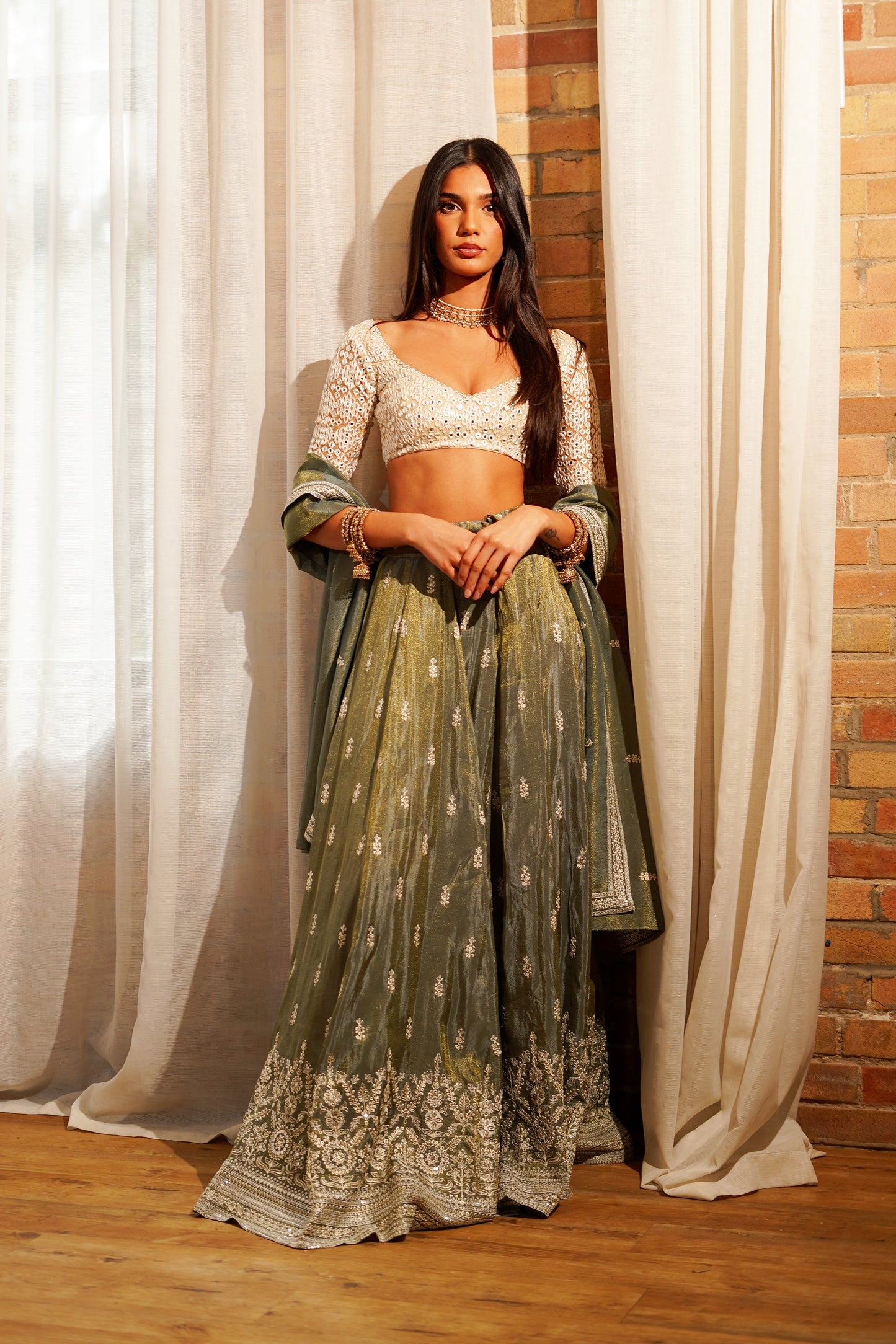 Moss Sheen Skirt
