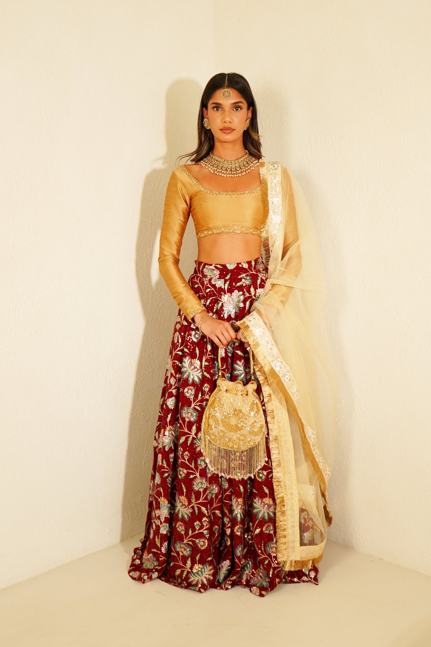 Maroon Lotus Skirt