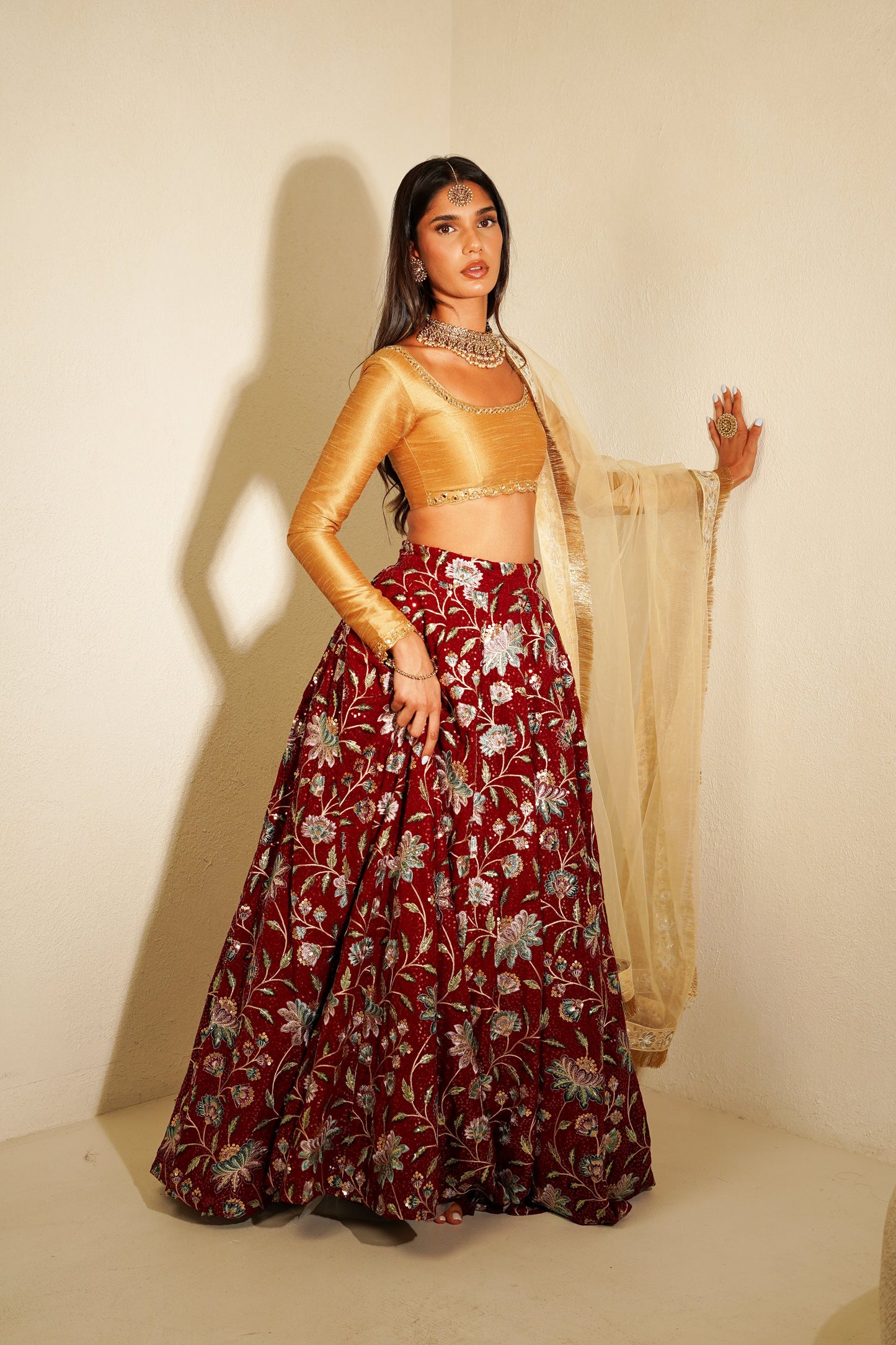 Maroon Lotus Skirt