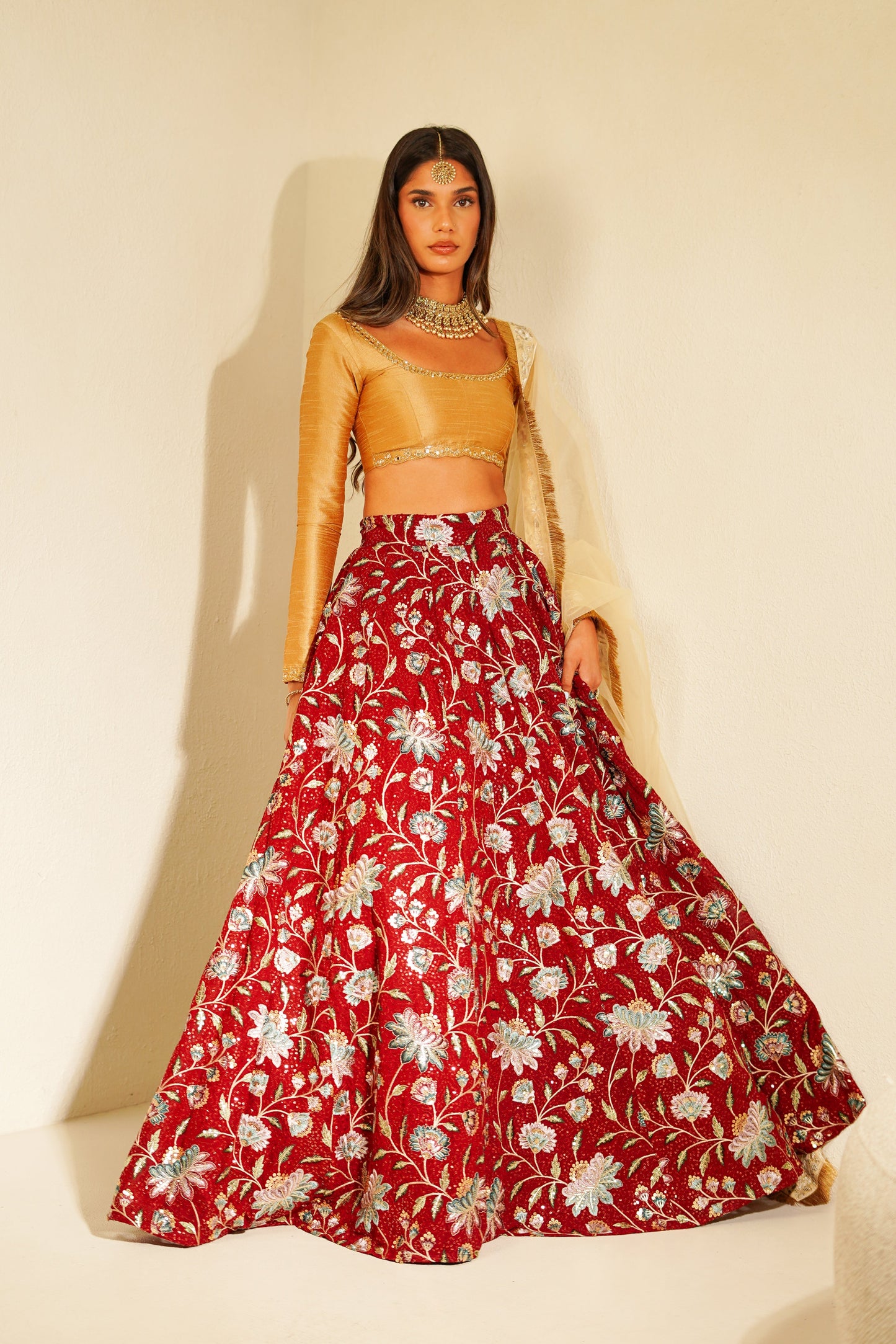 Maroon Lotus Skirt