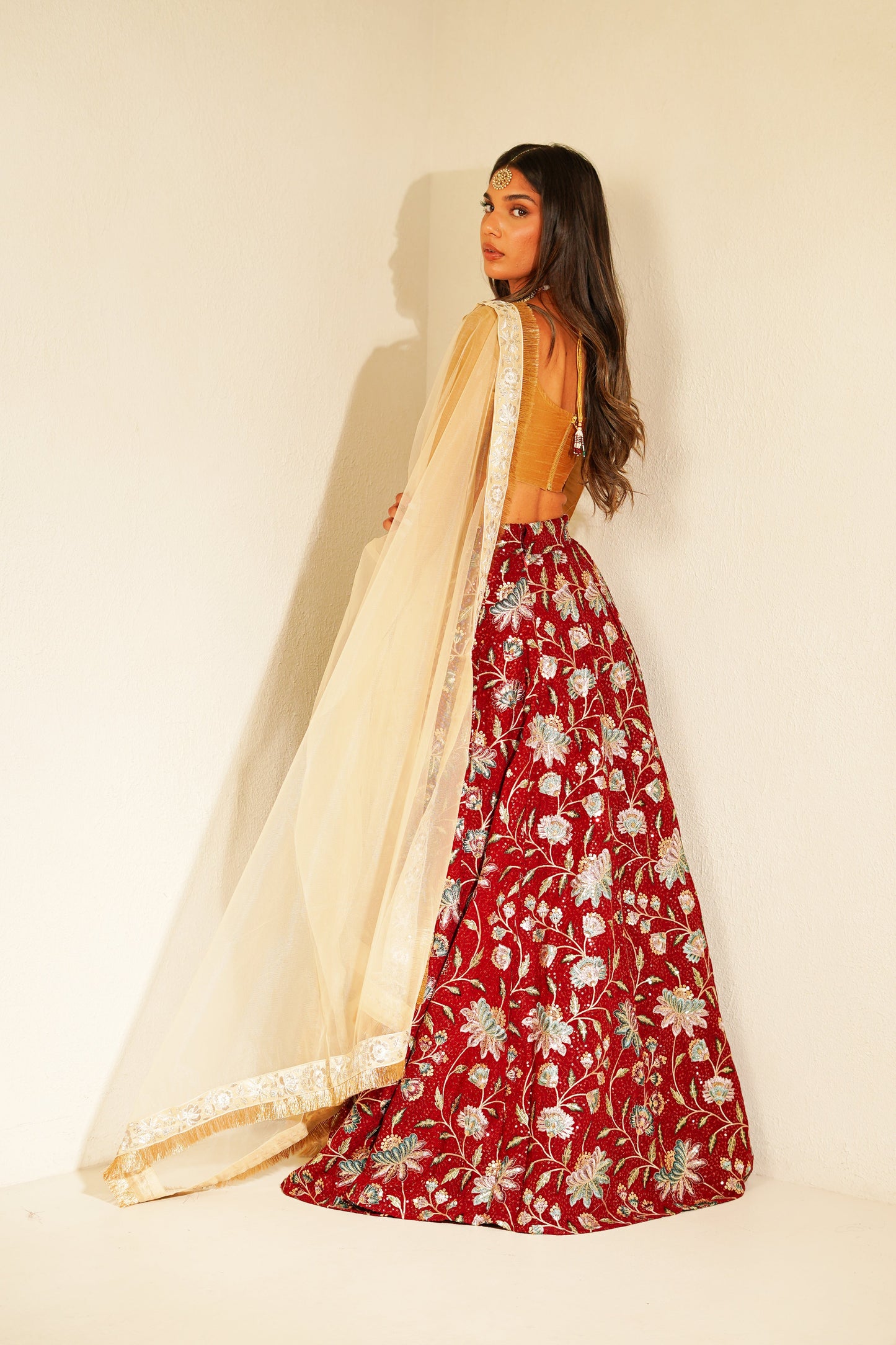 Gold Fringe Dupatta