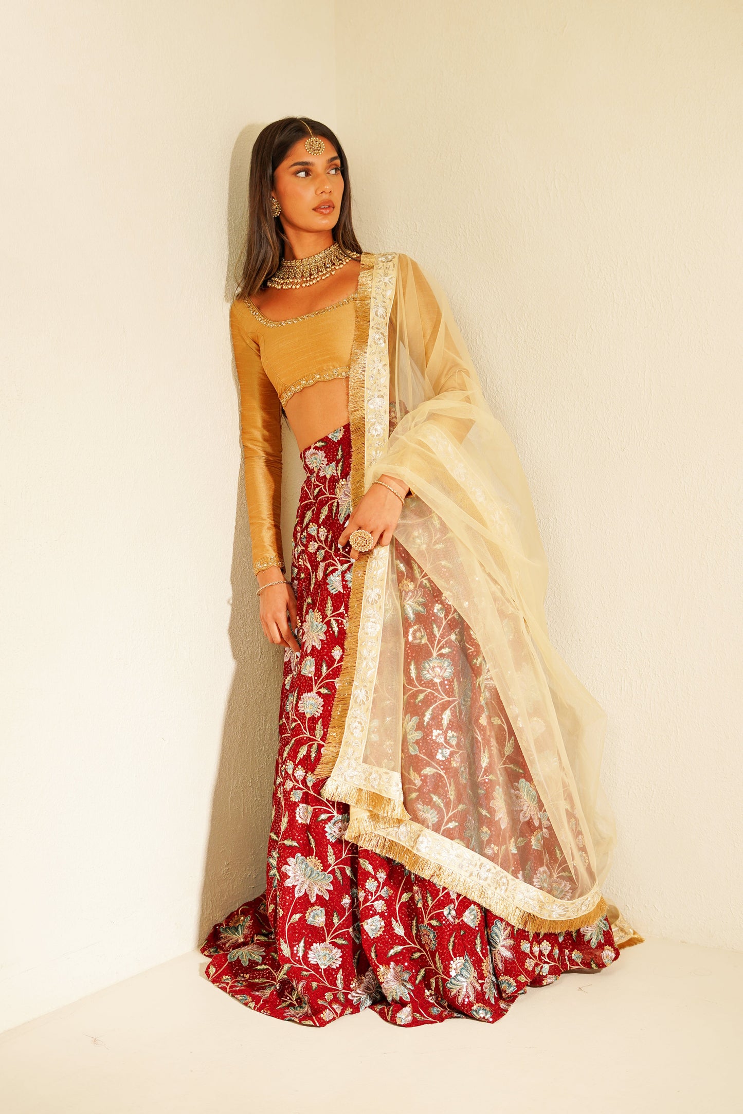 Maroon Lotus Skirt