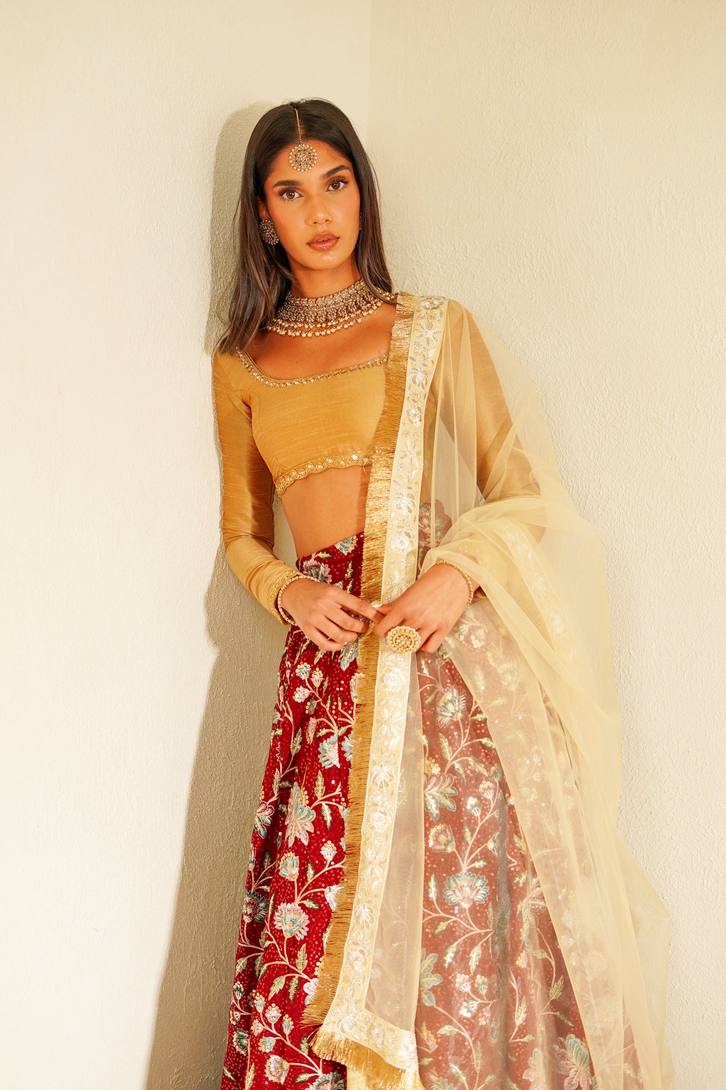 Gold Fringe Dupatta