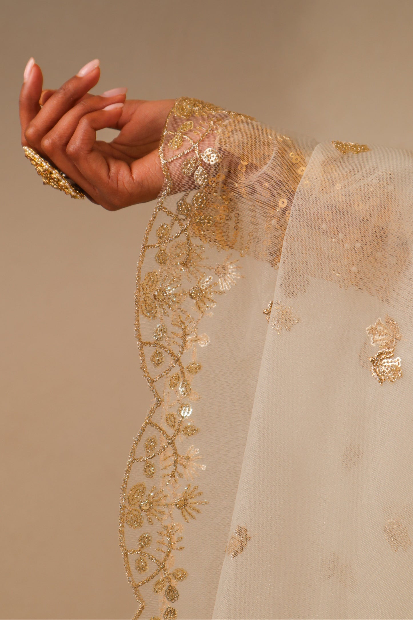 Cream Enchanted Dupatta