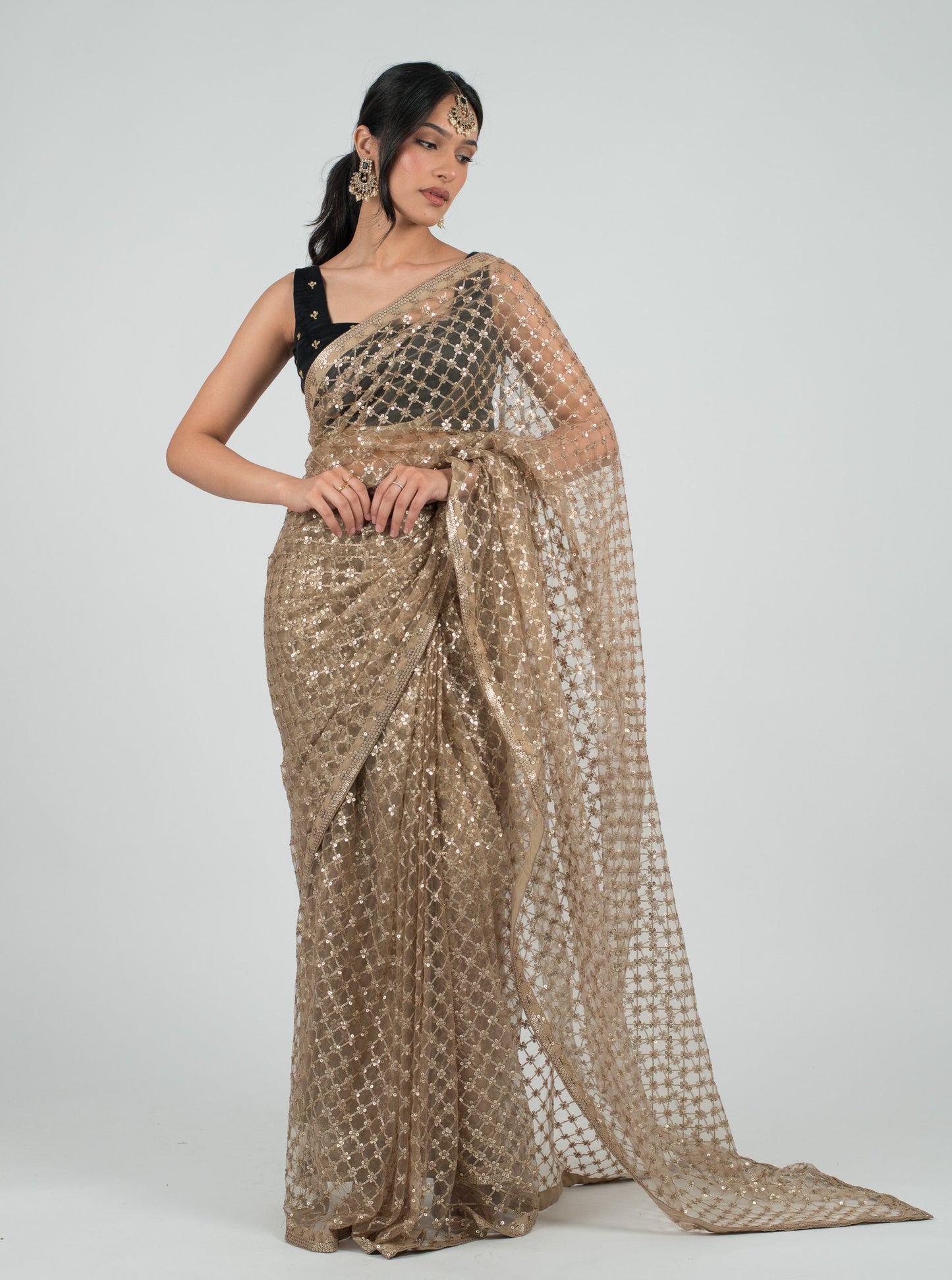 Taupe Coastal Saree