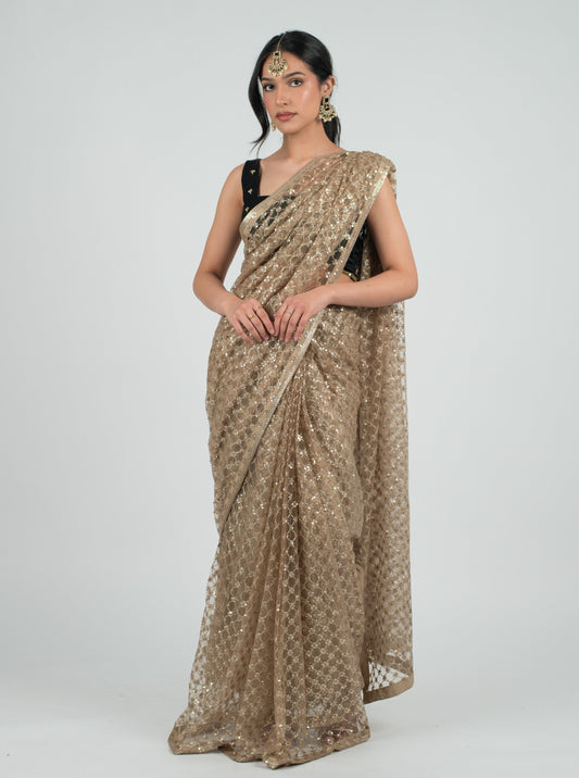 Taupe Coastal Saree