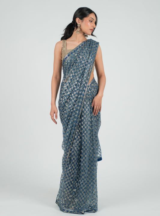 Midnight Coastal Saree
