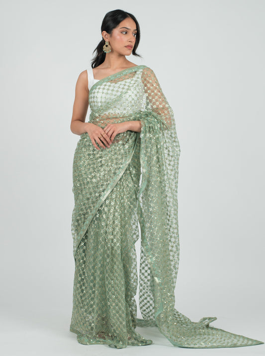 Aqua Coastal Saree