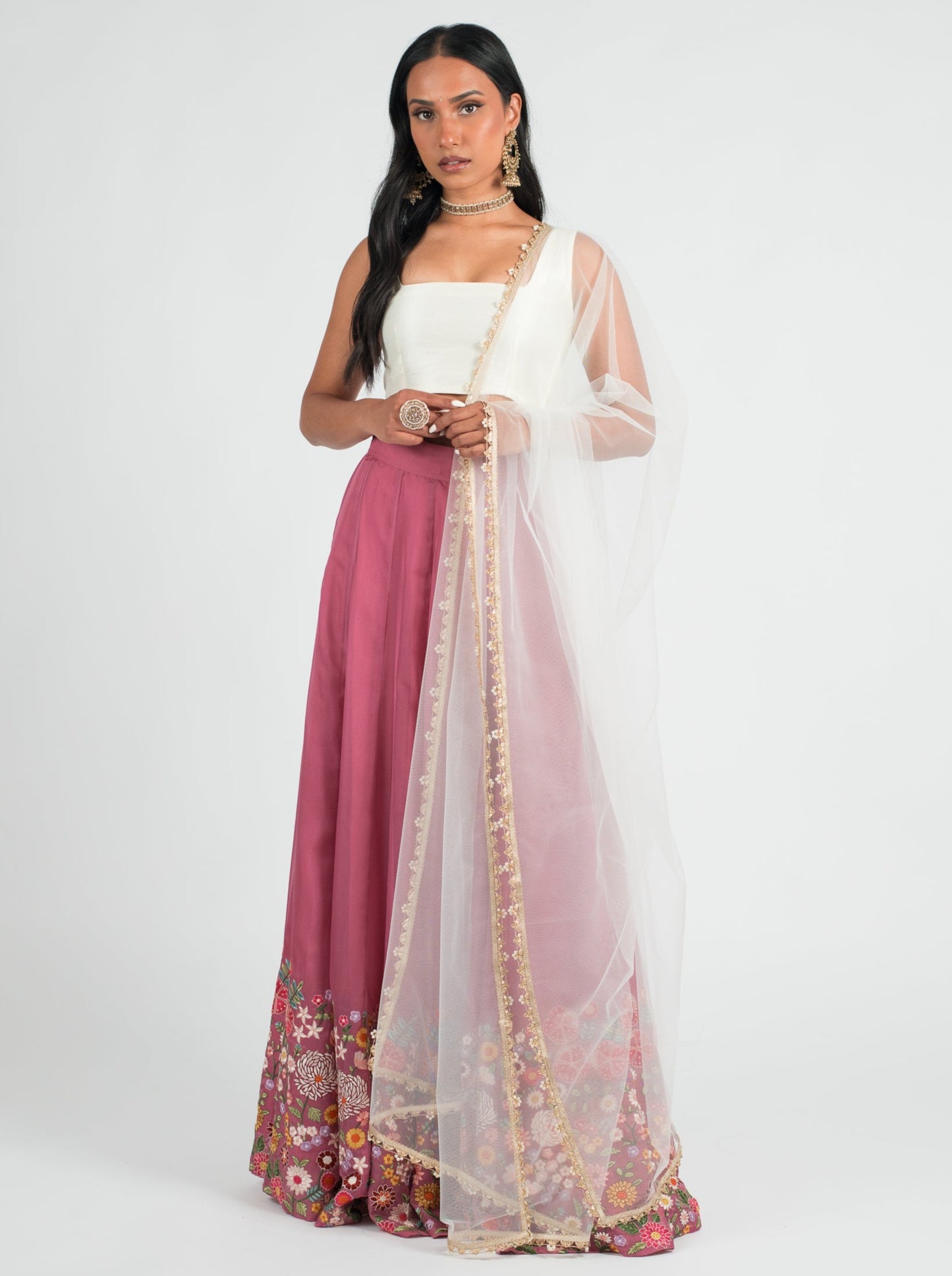 Cream Pearl Dupatta