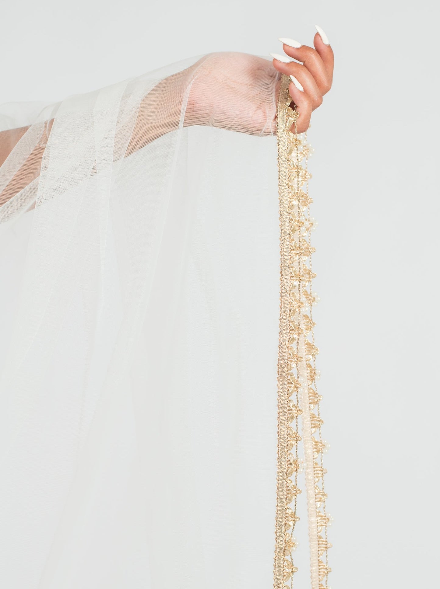 Cream Pearl Dupatta