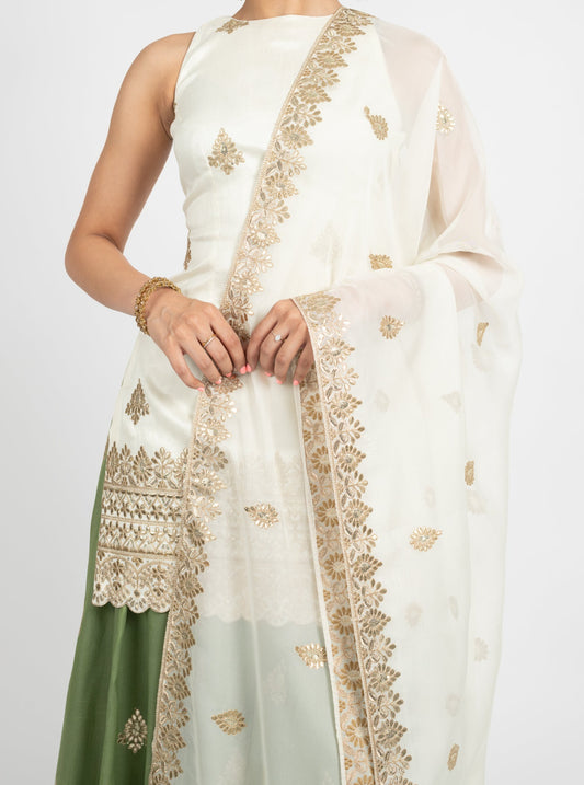 Cream Mandala Dupatta