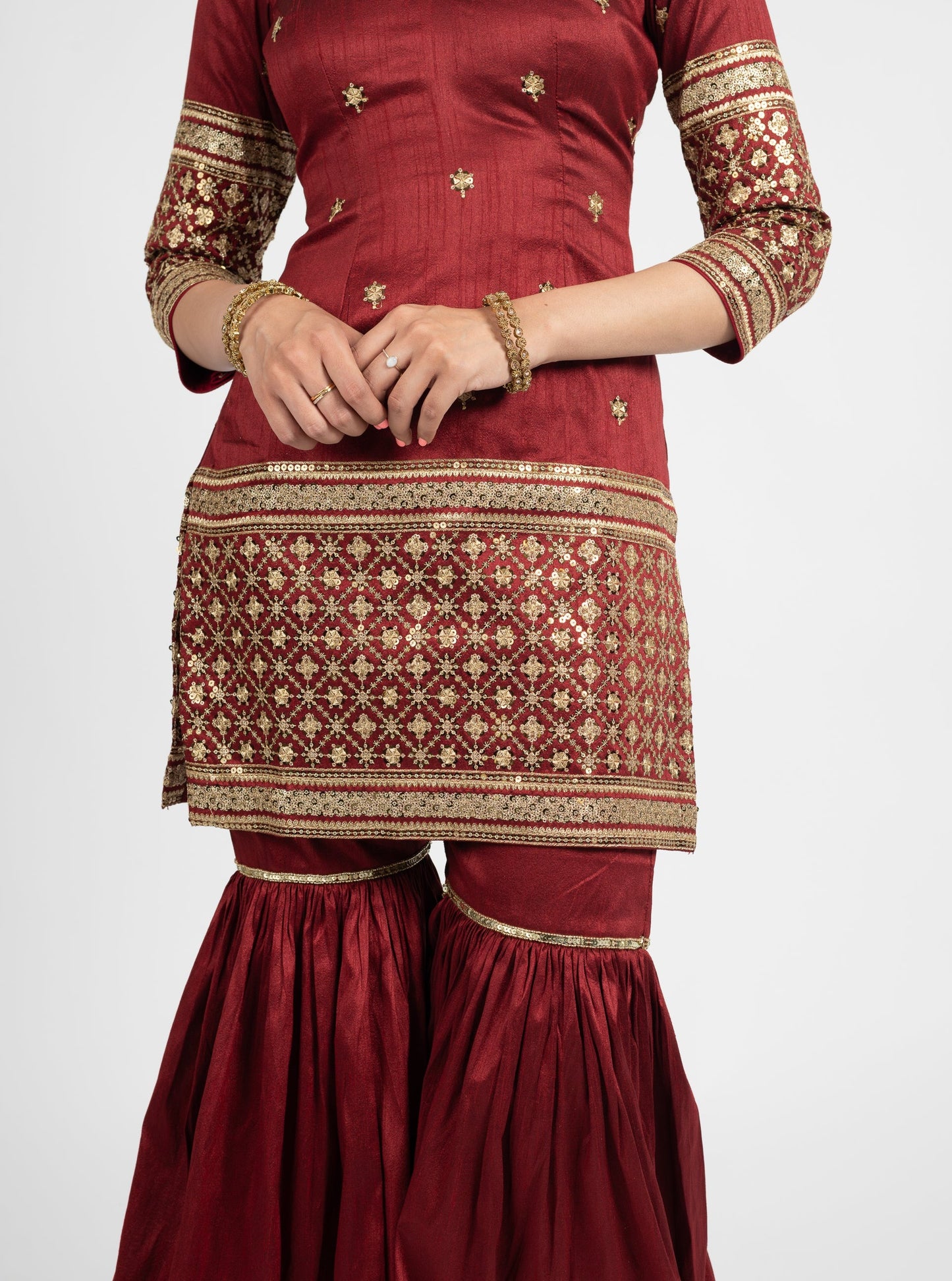 Maroon Mahal Suit
