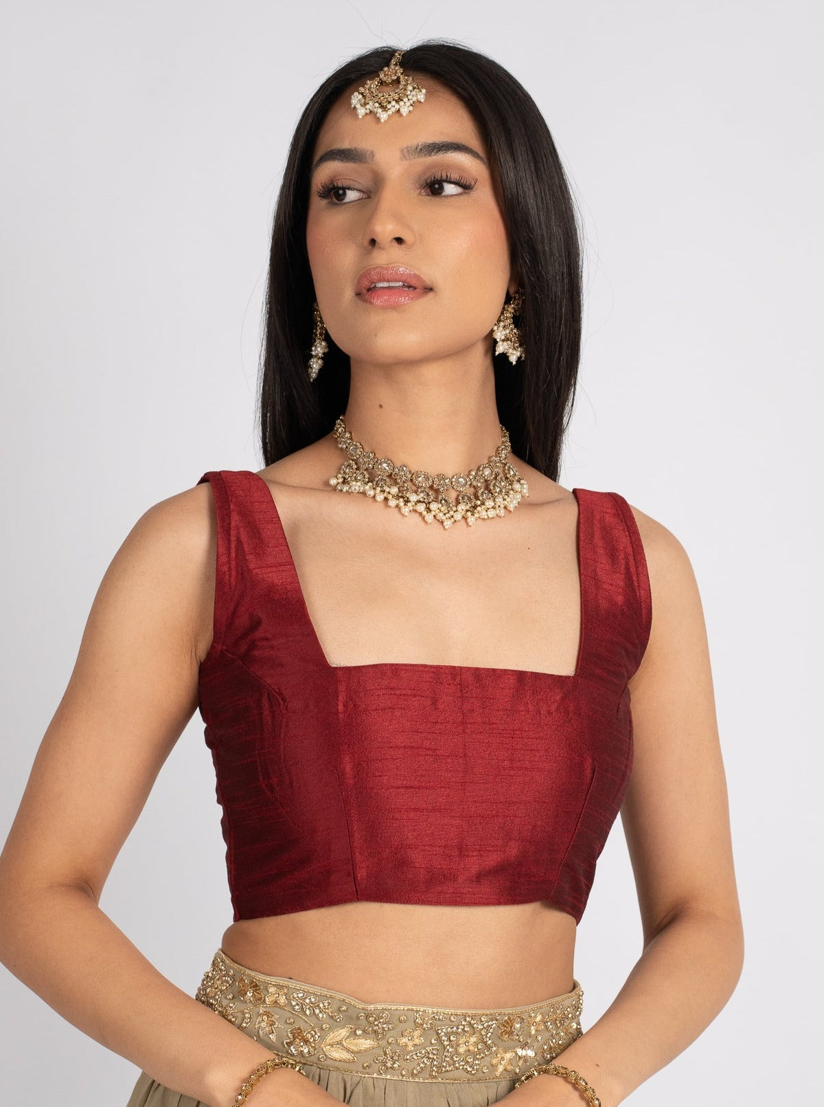 Maroon Diya Blouse