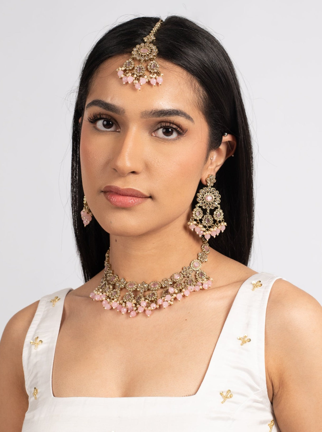Pink Aysha Tikka Set