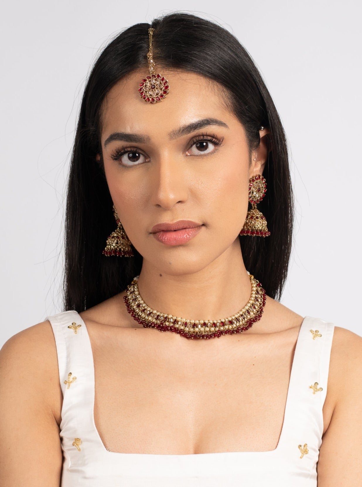 Maroon Aztec Tikka Set