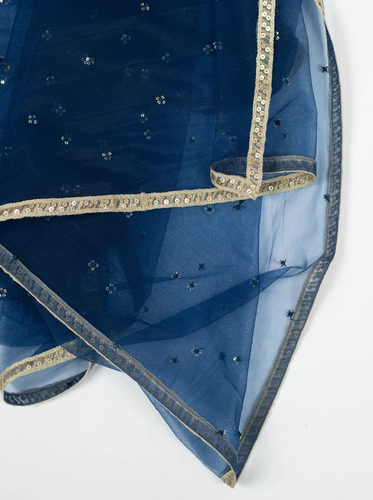 Navy Cluster Dupatta