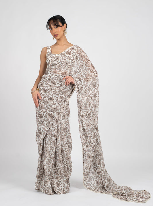 Taupe Lily Saree