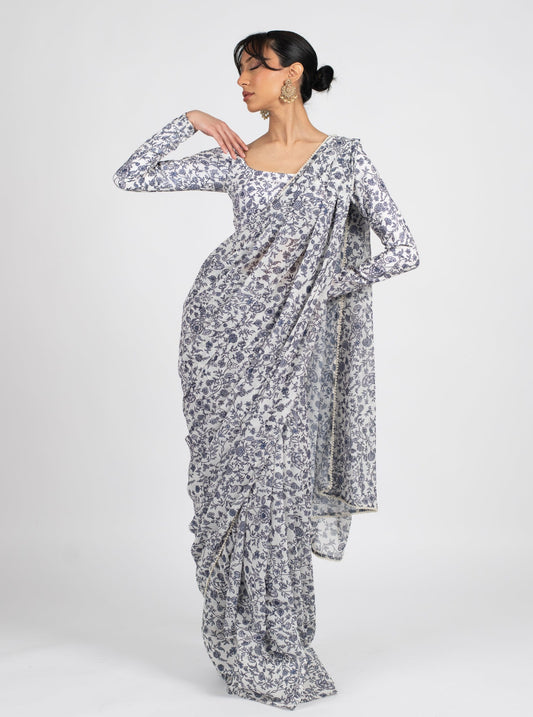 Navy Oasis Saree