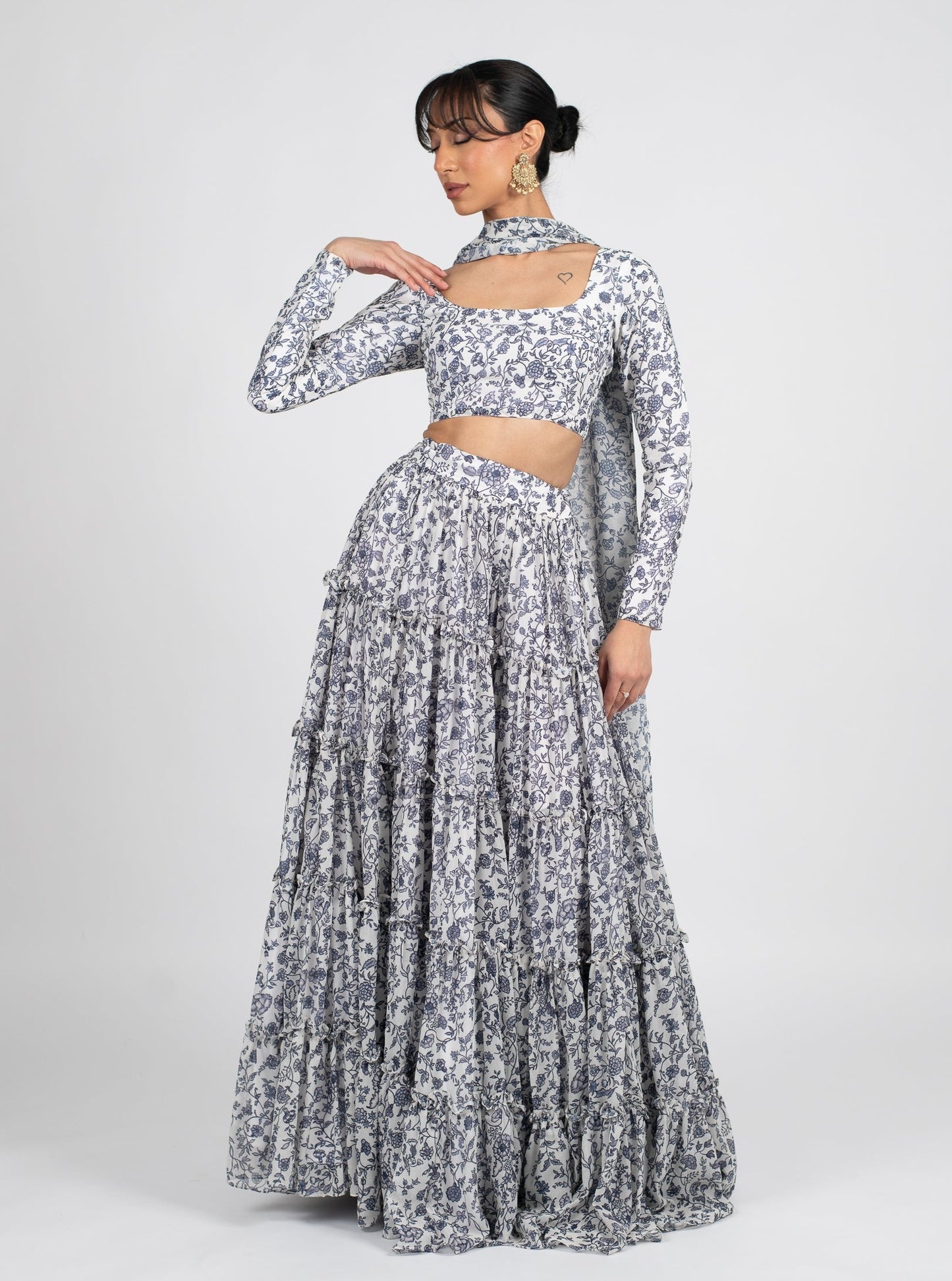 Navy Oasis Dupatta