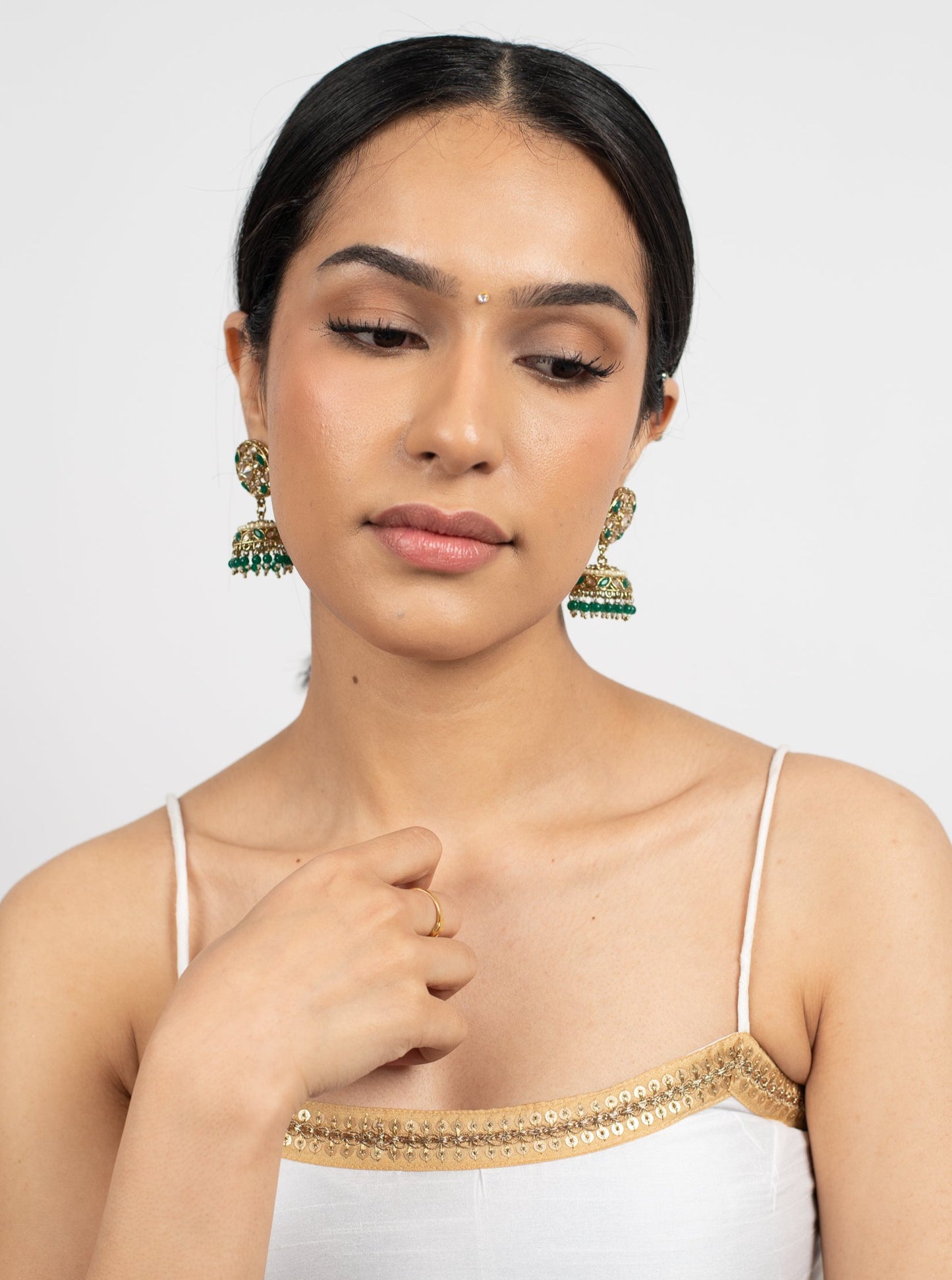 Classic Emerald Jhumkis