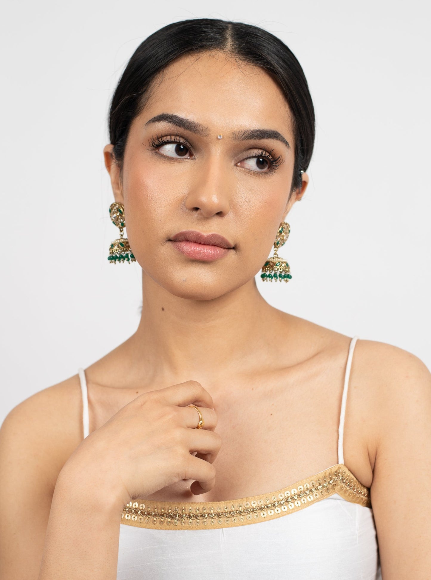 Classic Emerald Jhumkis