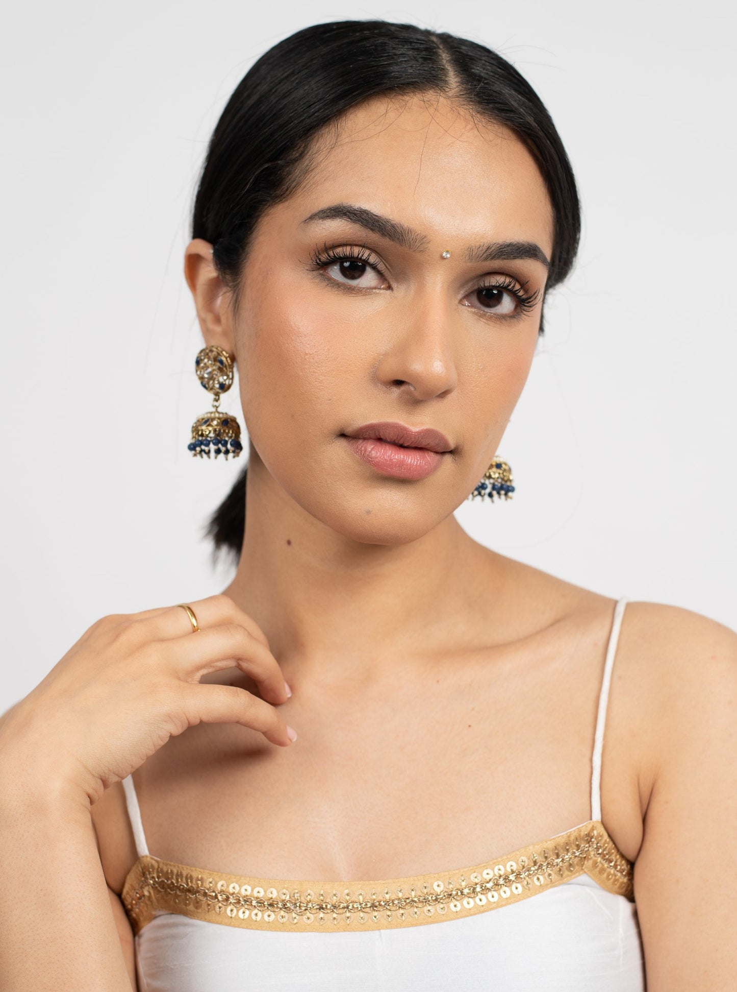 Classic Navy Jhumkis