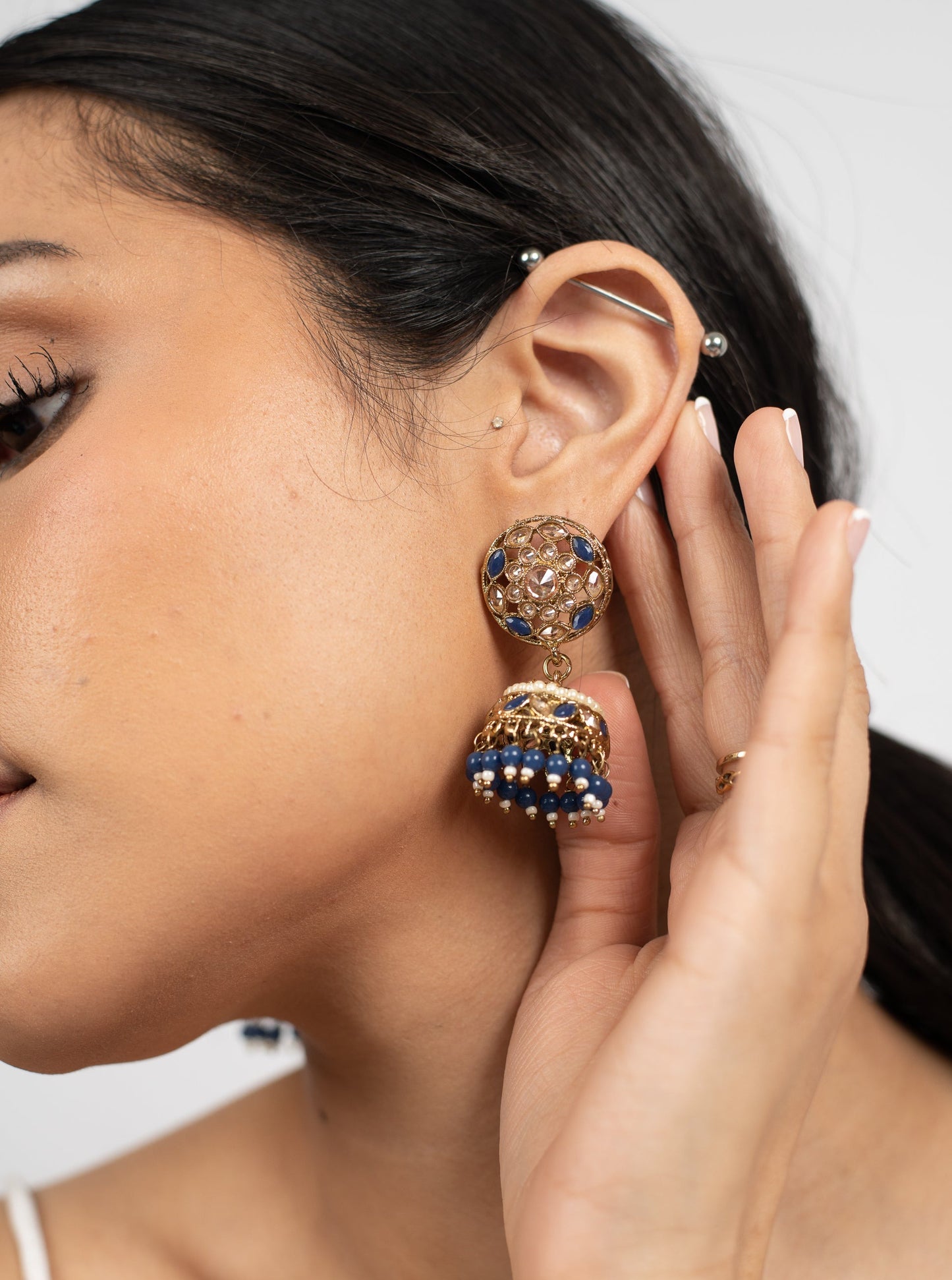 Classic Navy Jhumkis