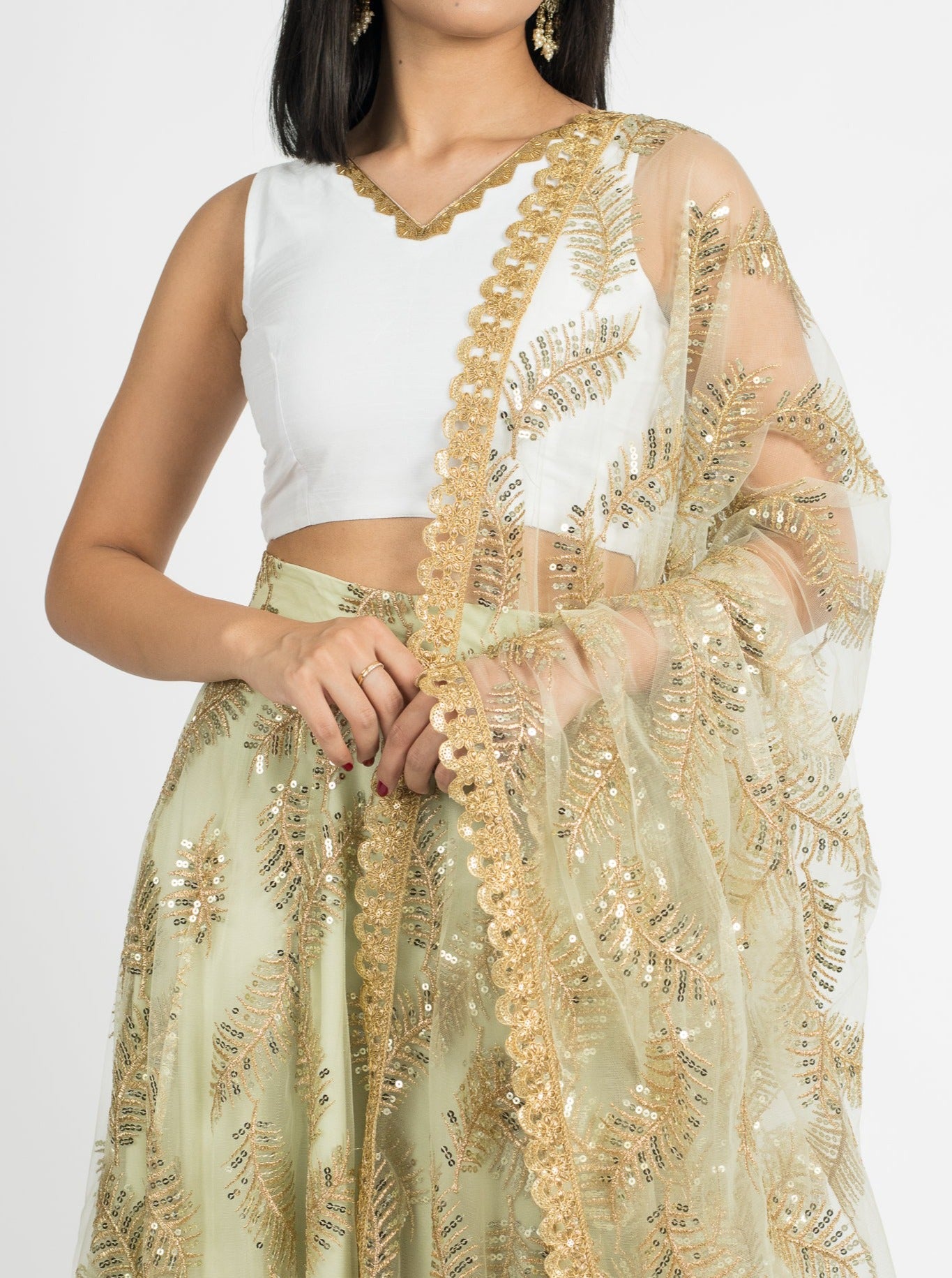 Pistachio Fern Dupatta