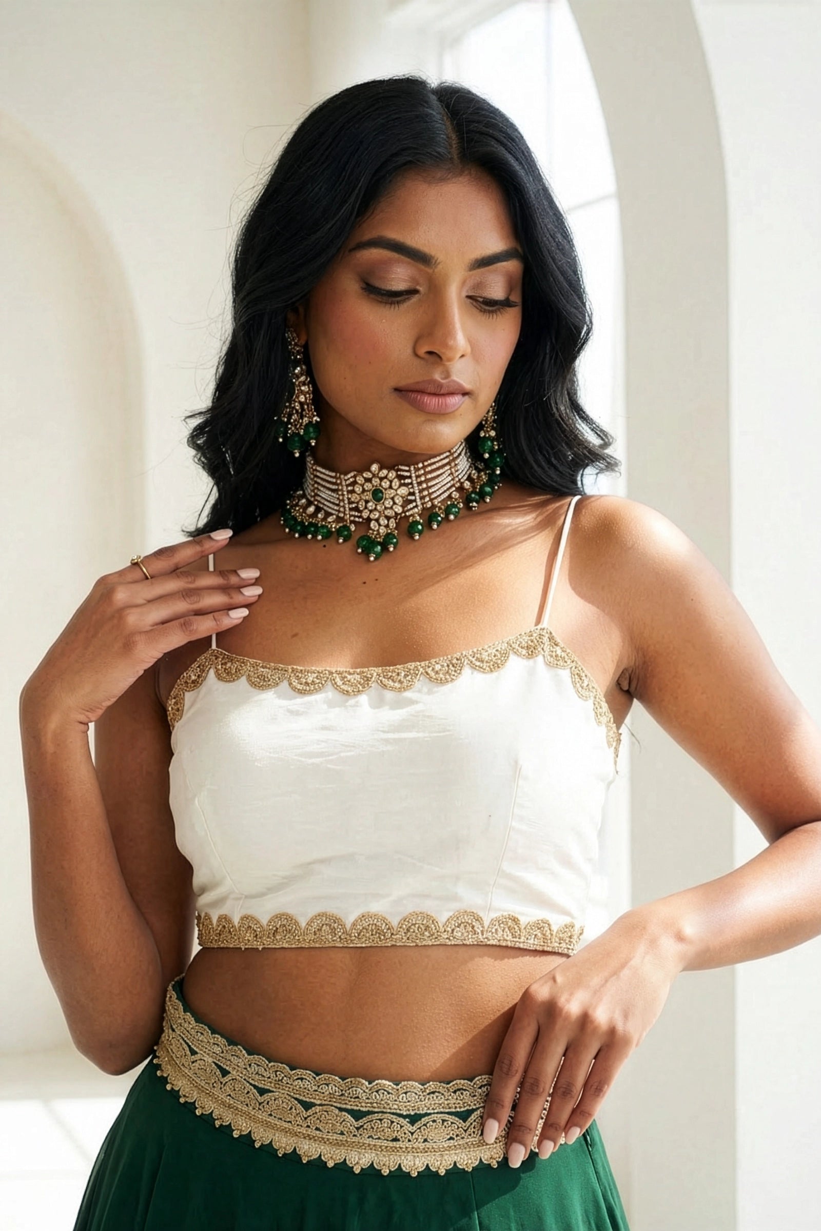 White Khloe Blouse – The Saree Room White Khloe Blouse – The Saree Room