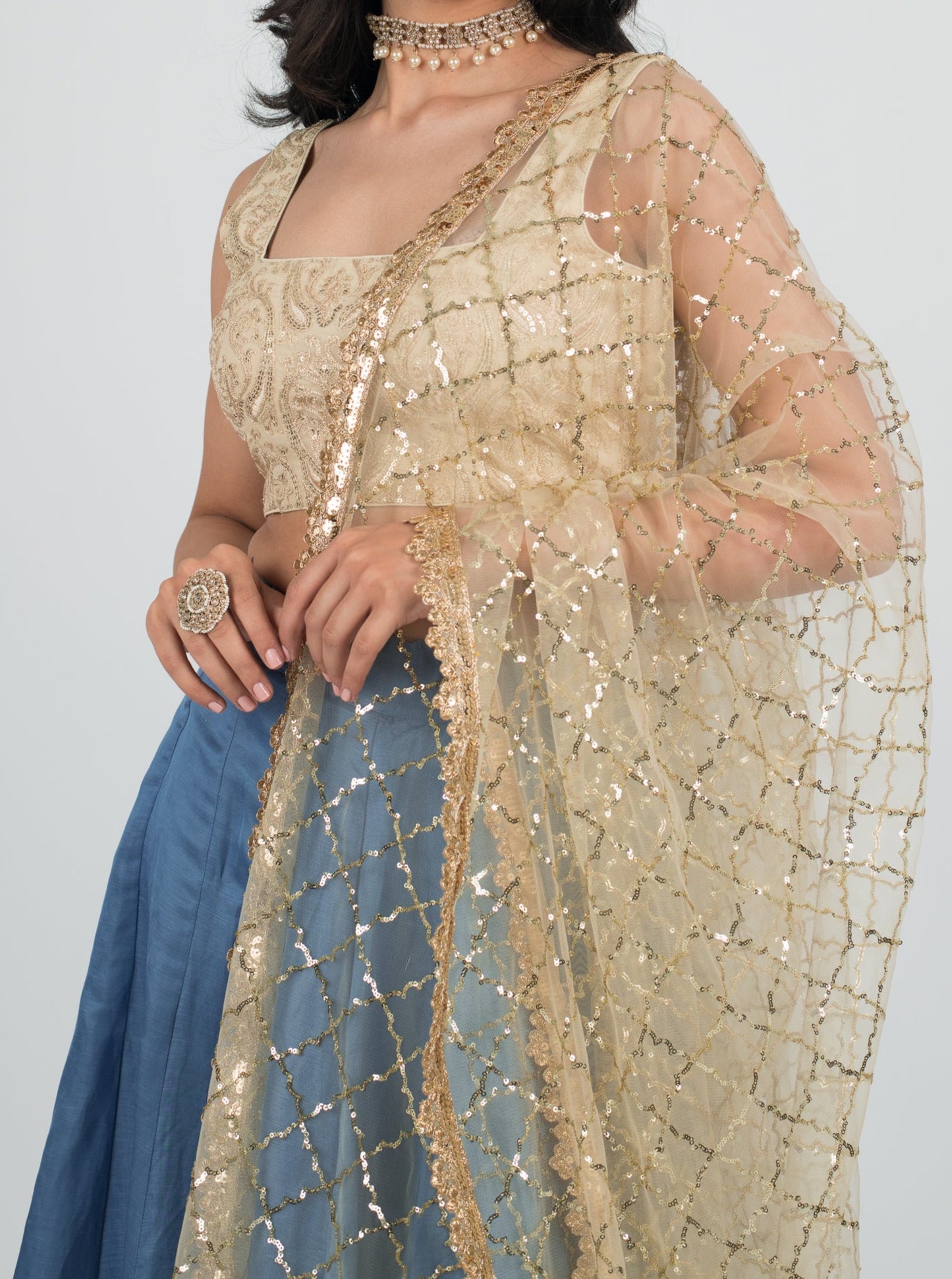 Cream Lacquer Dupatta