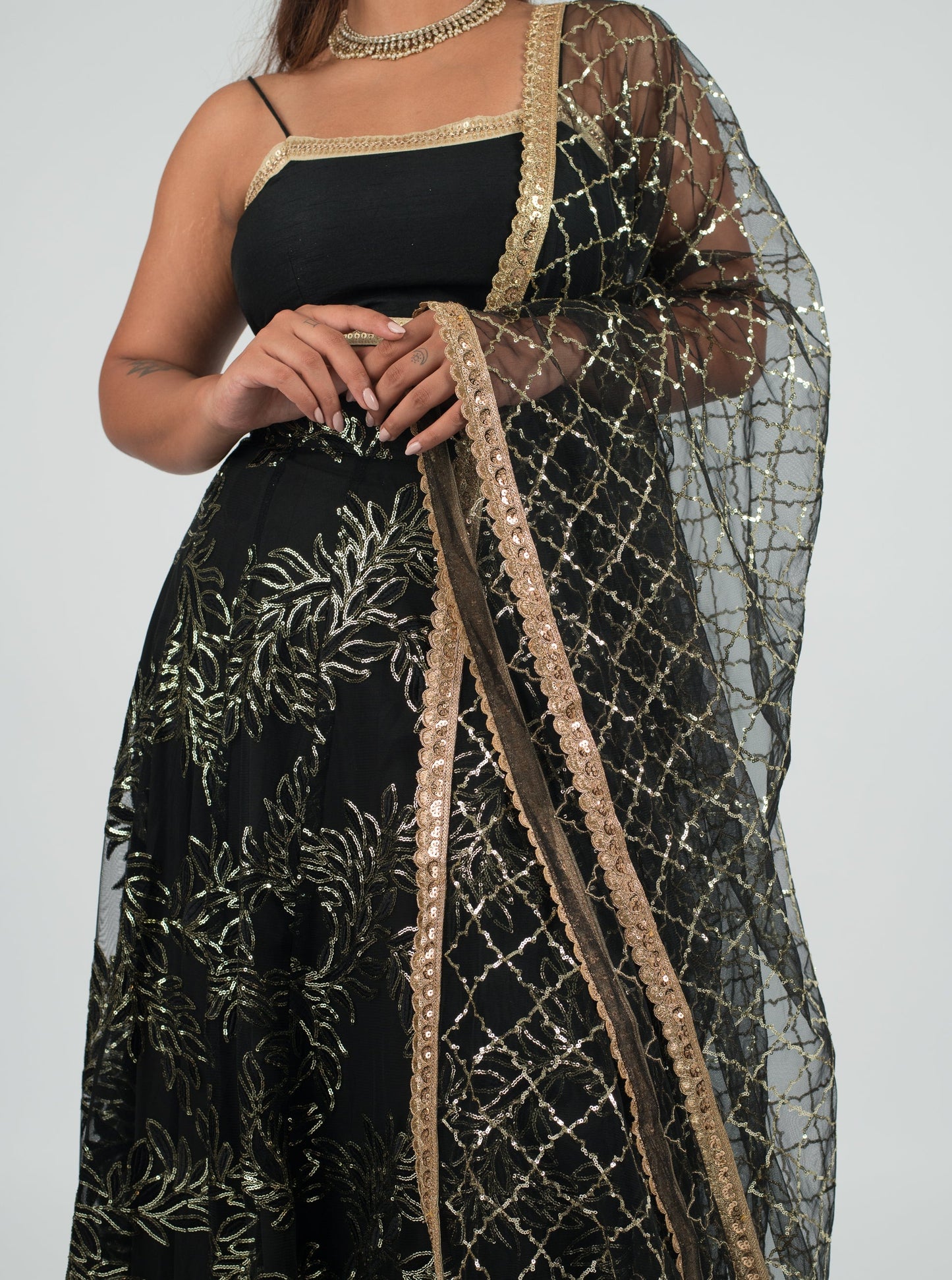 Black Lacquer Dupatta