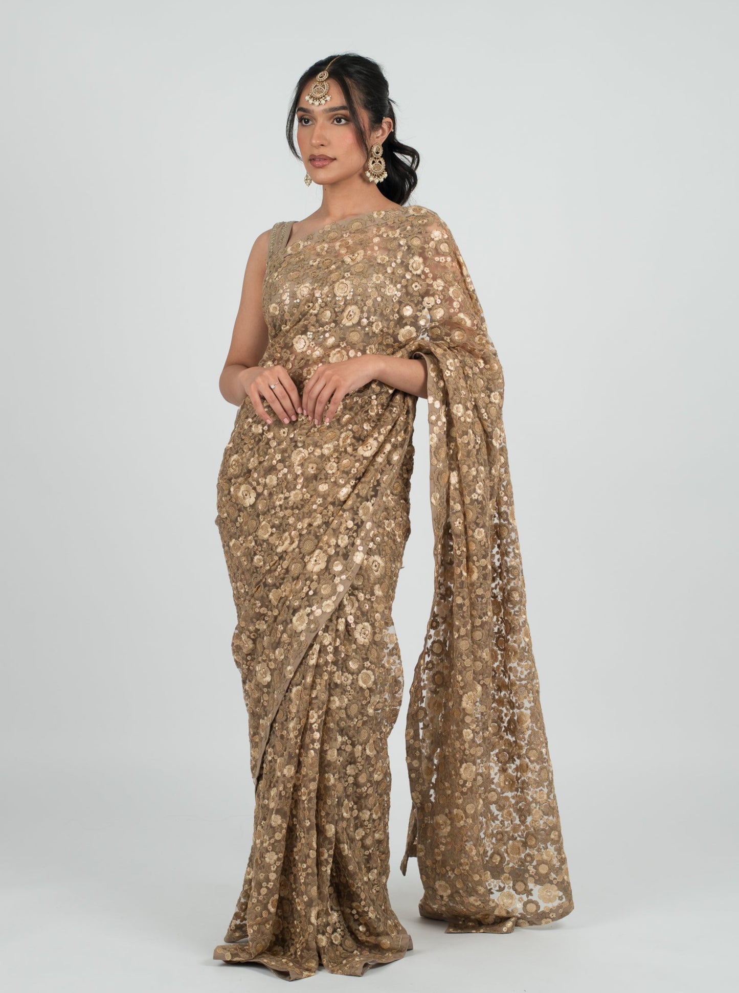 Taupe Masquerade Saree