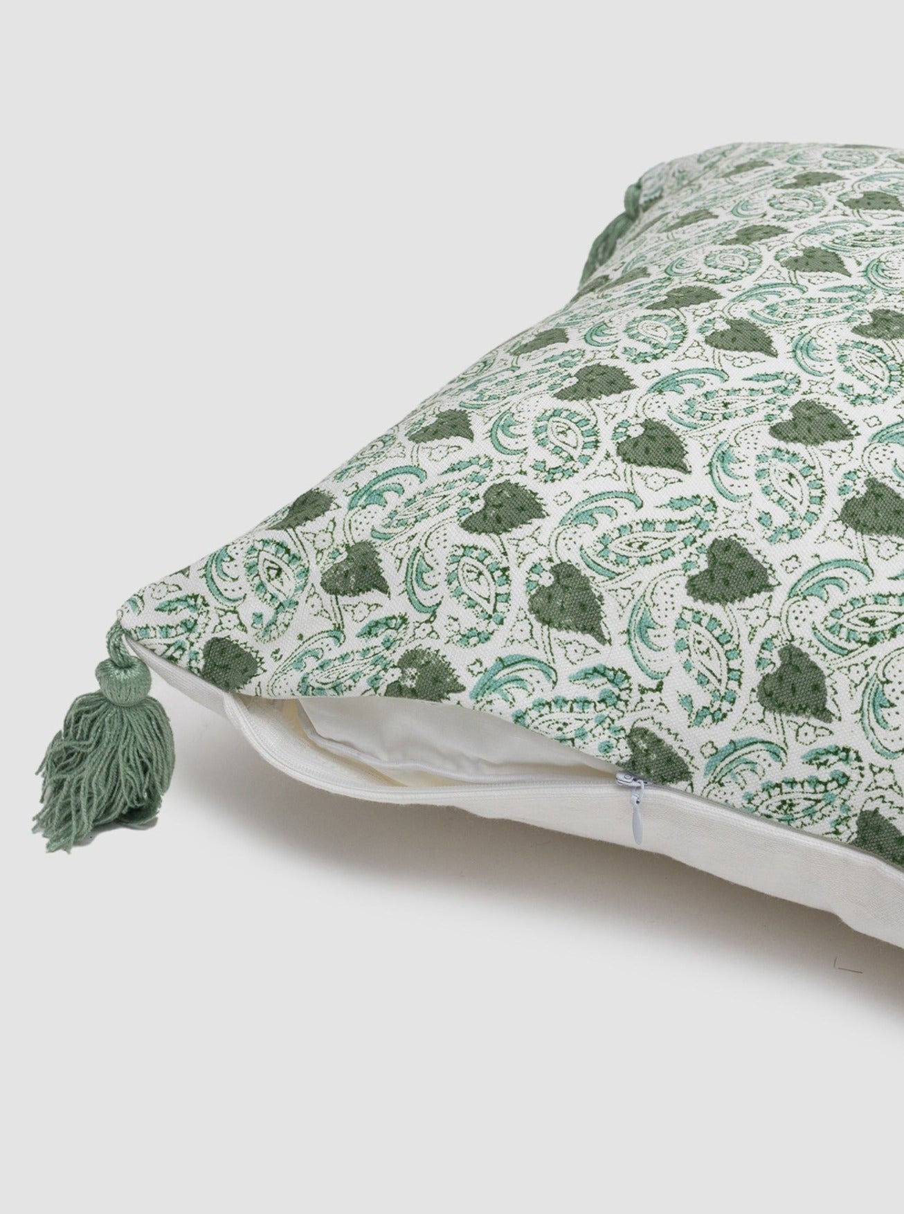 Sage Tassel Throw Pillow Cover