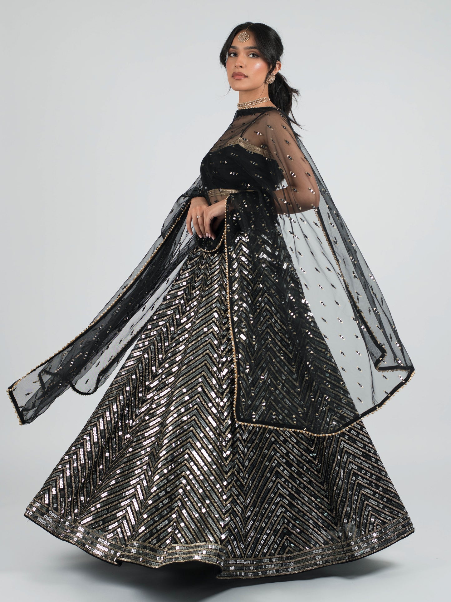 Black Palace Dupatta