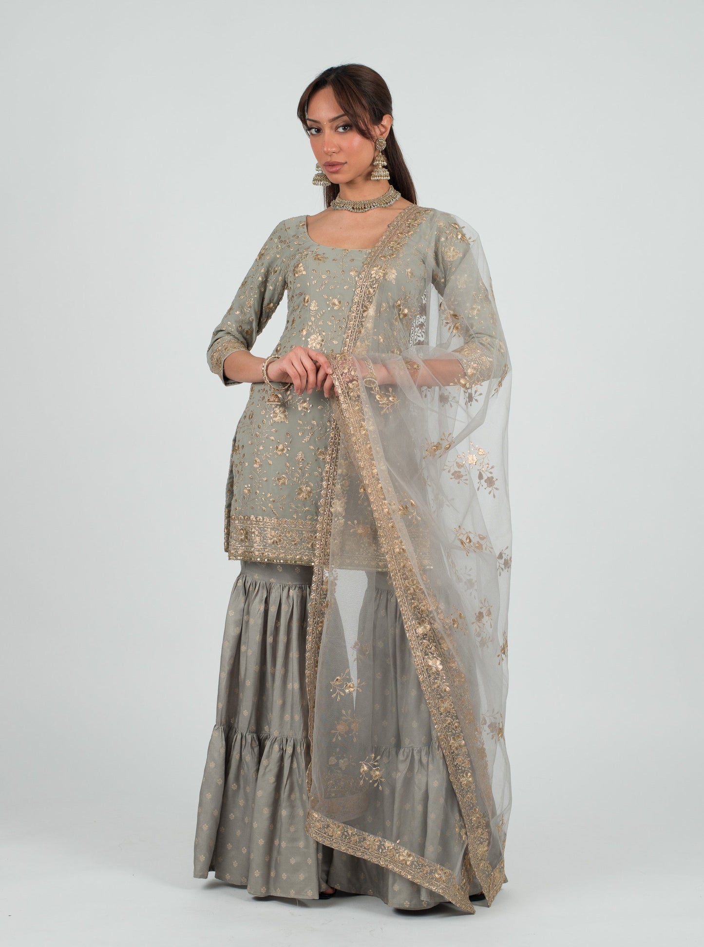 Grey Zahr Dupatta