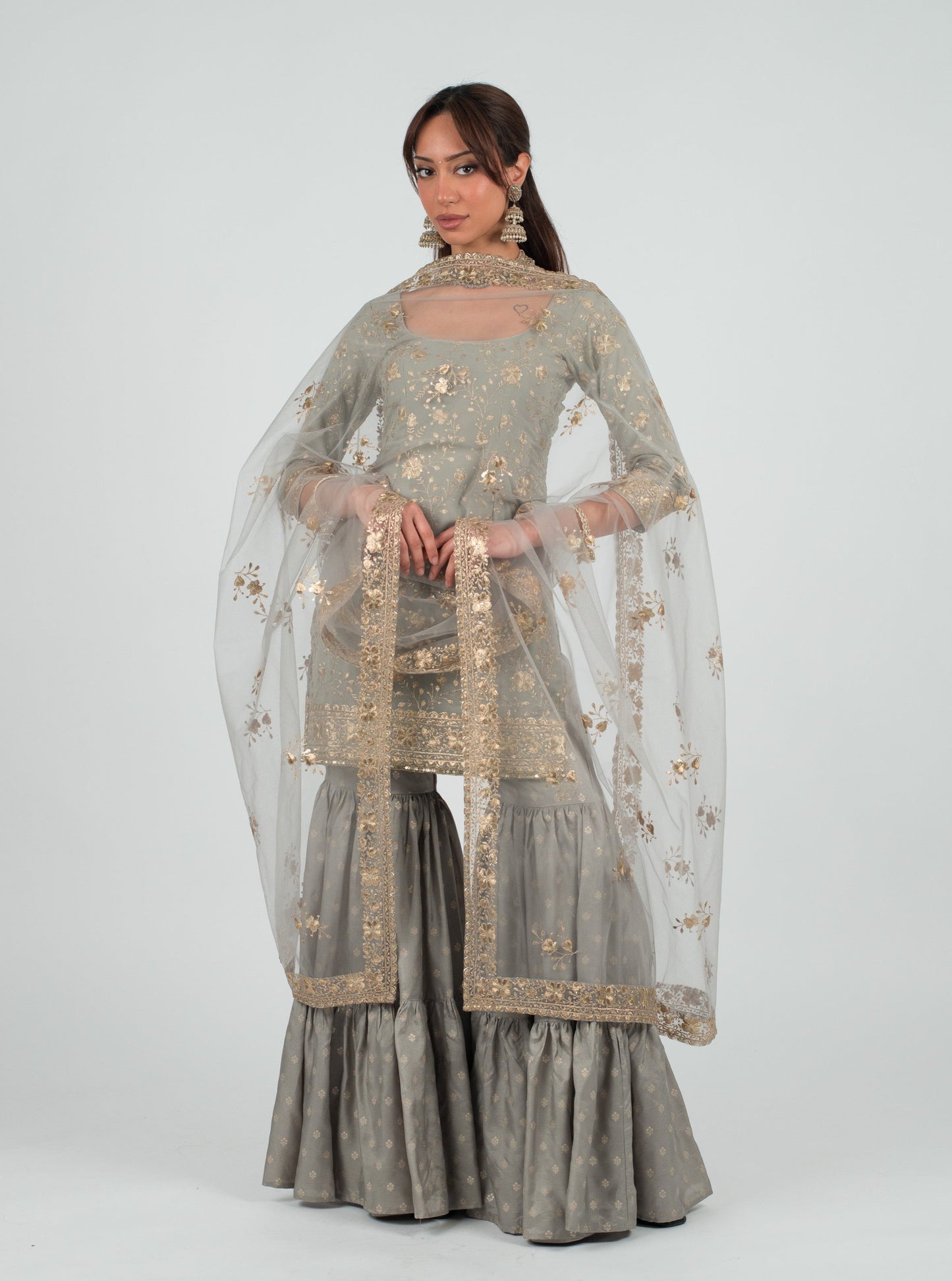 Grey Zahr Dupatta