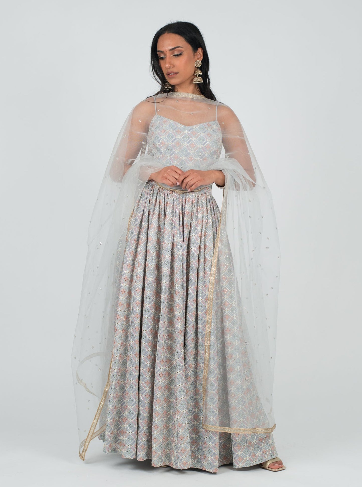 Grey Gazal Dupatta