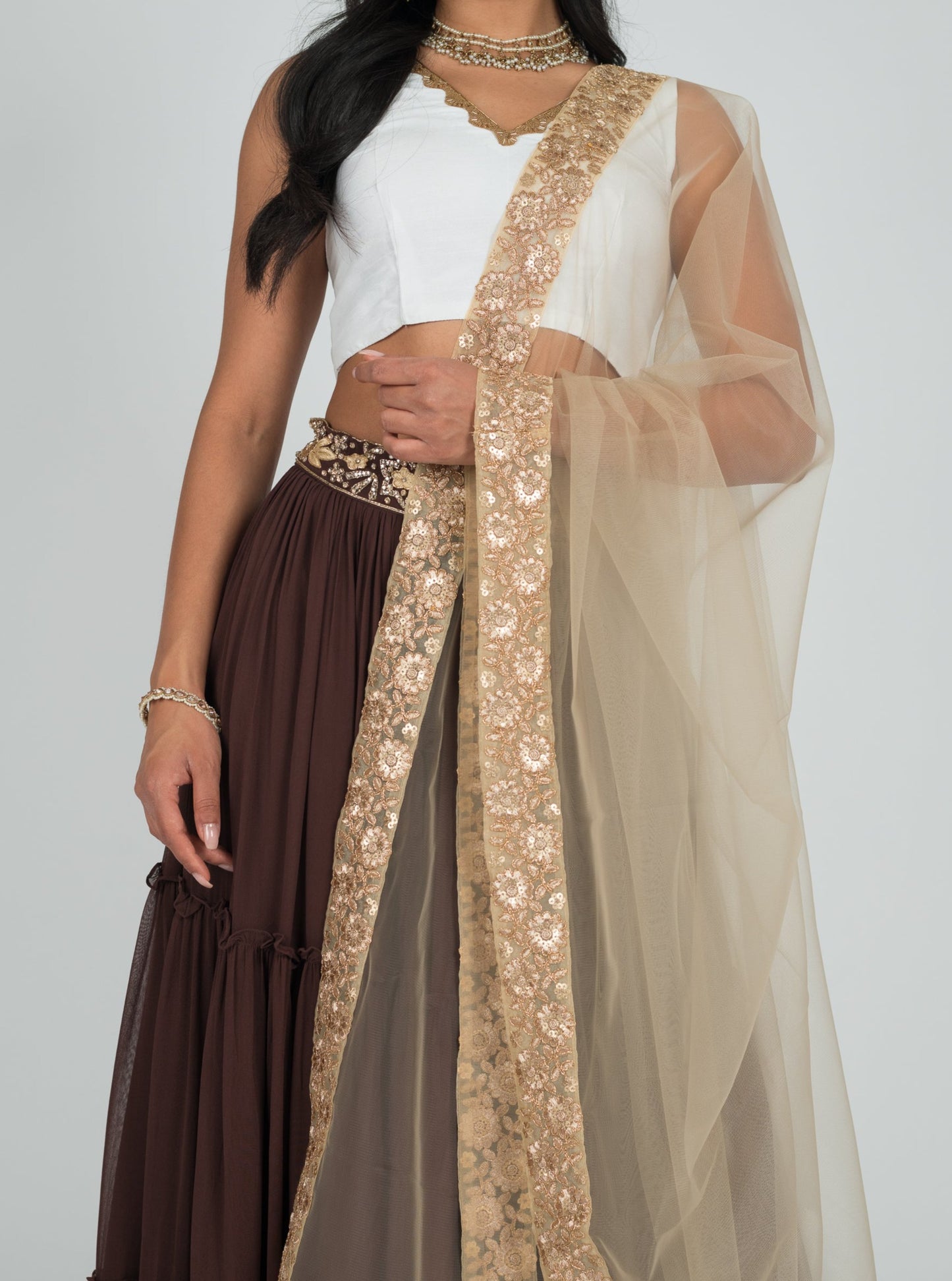 Taupe Prairie Dupatta