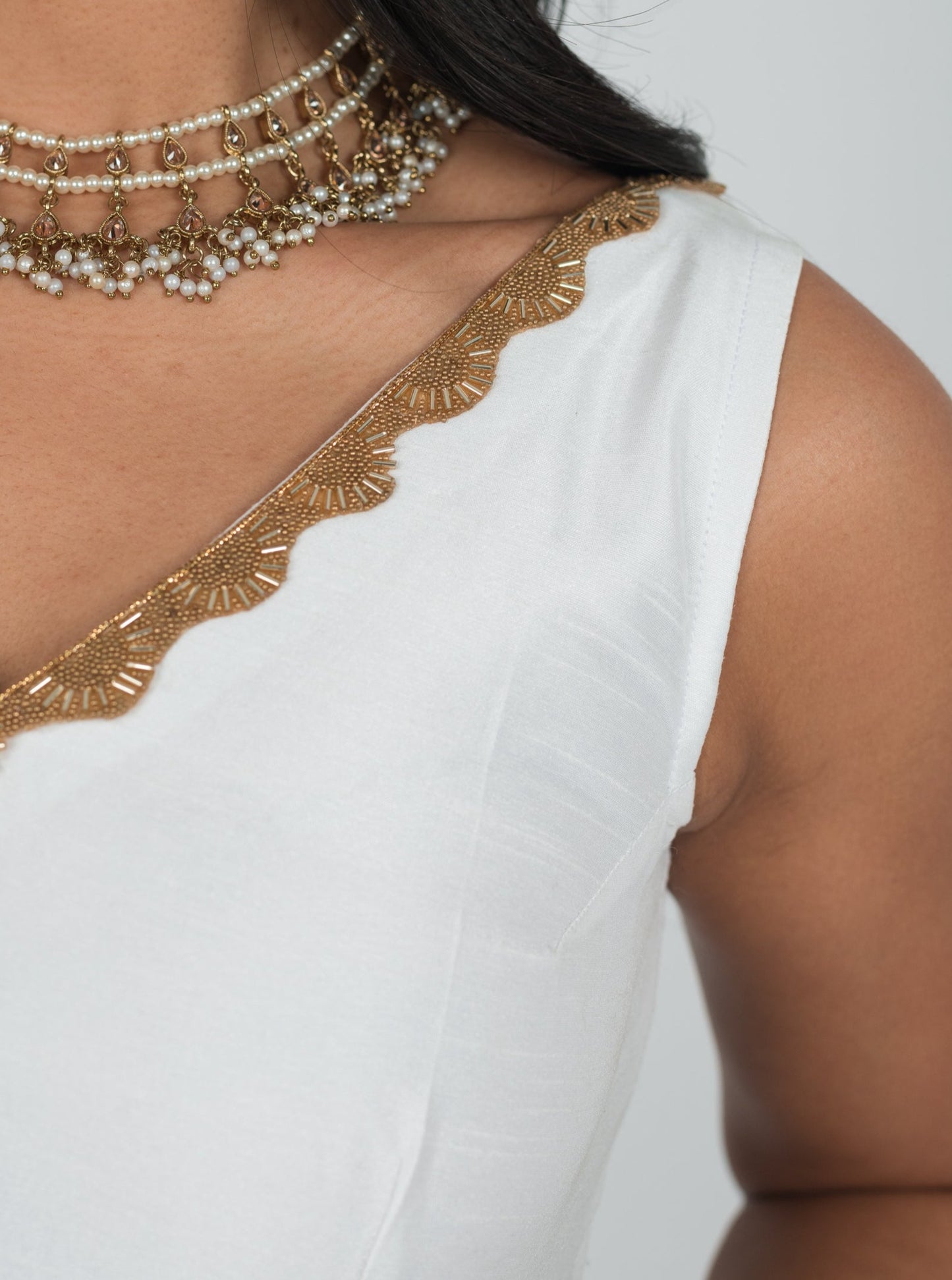 White Backless Blouse