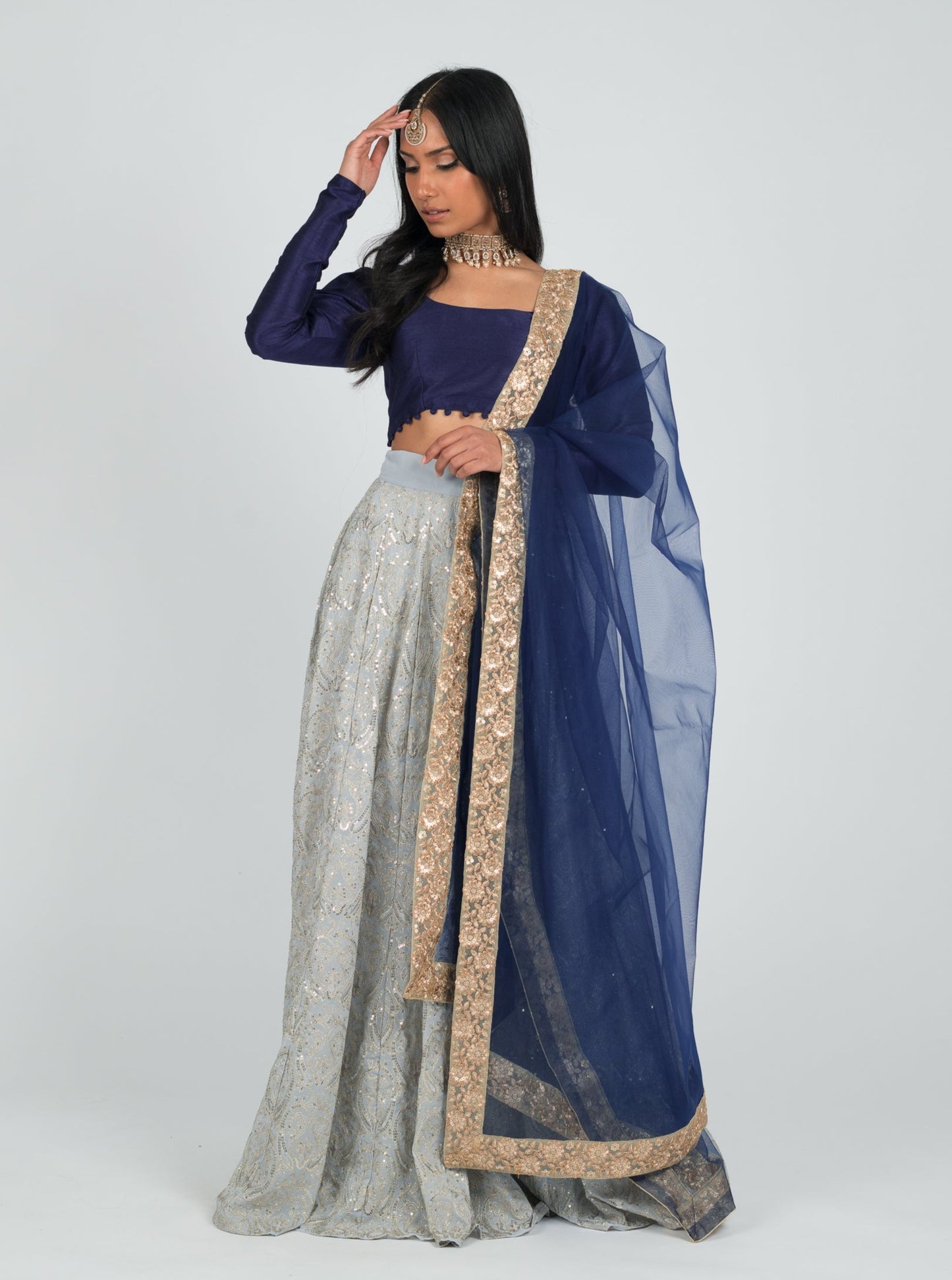 Indigo Prairie Dupatta