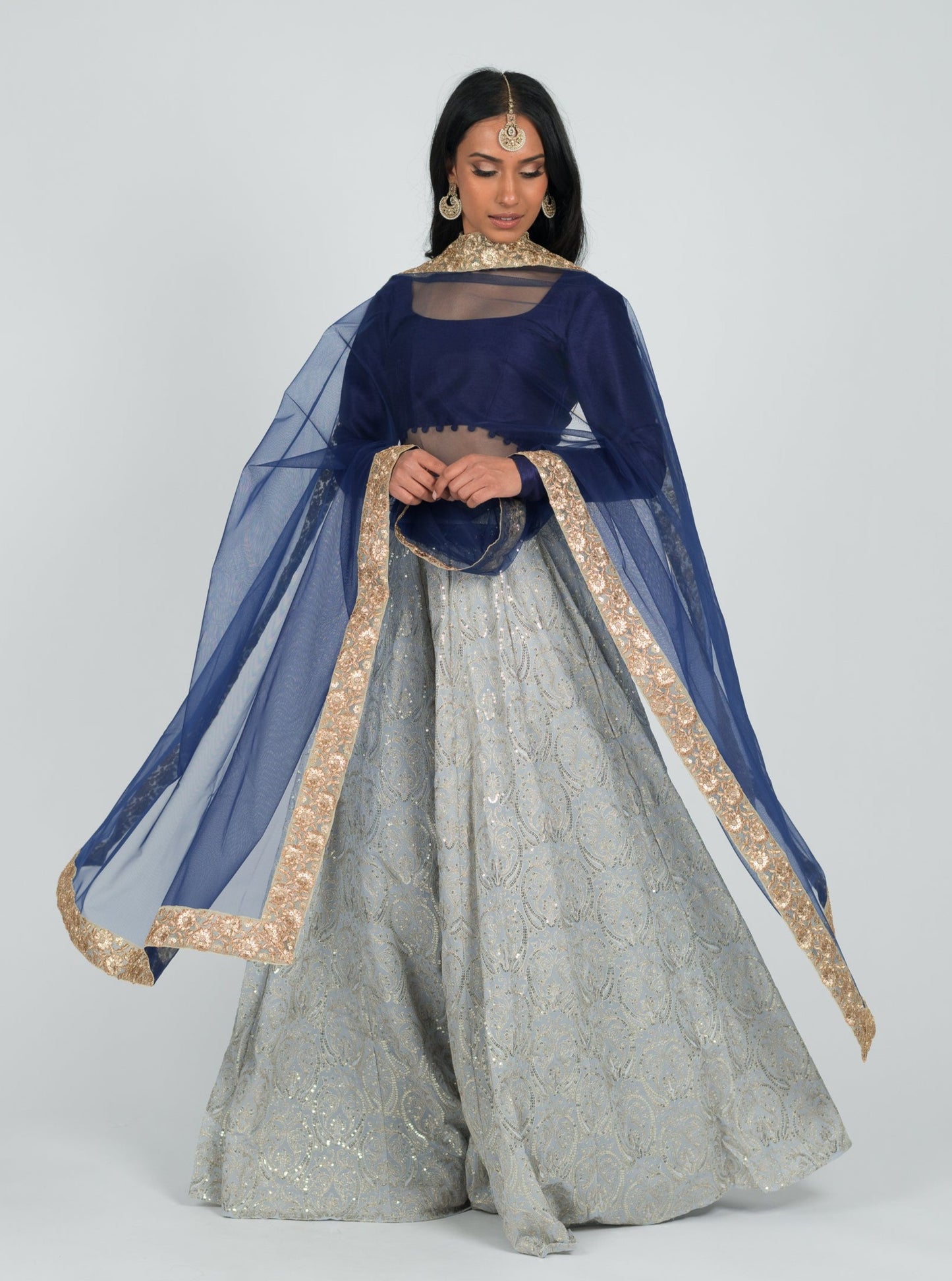 Indigo Prairie Dupatta