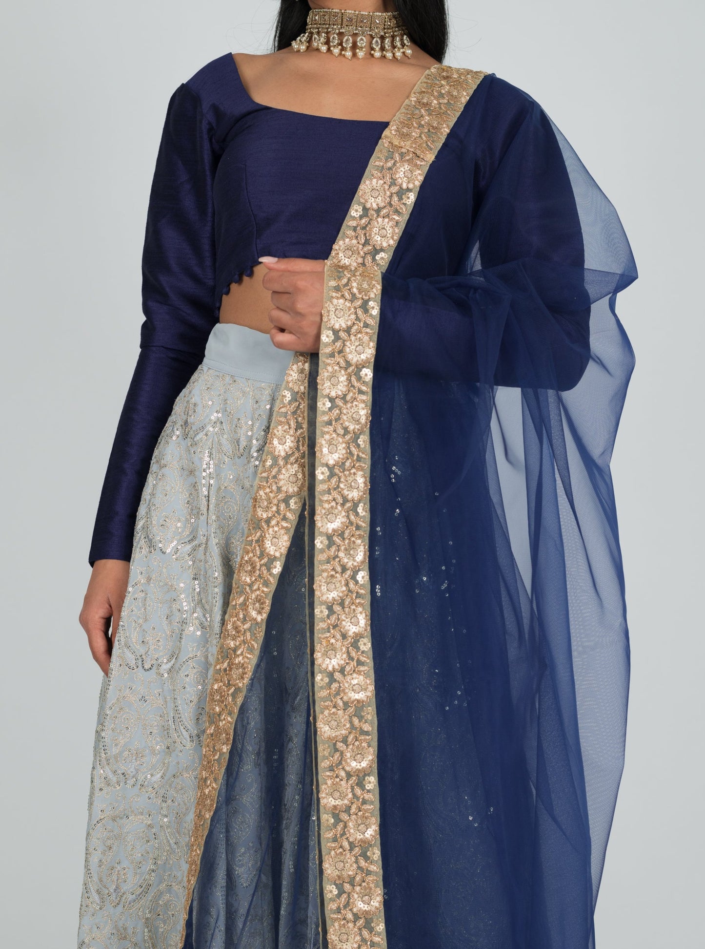 Indigo Prairie Dupatta