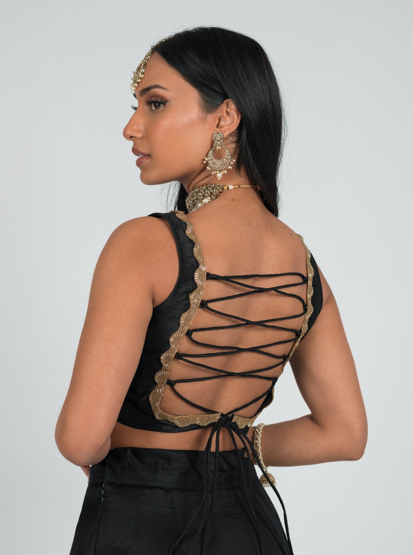 Black Backless Blouse