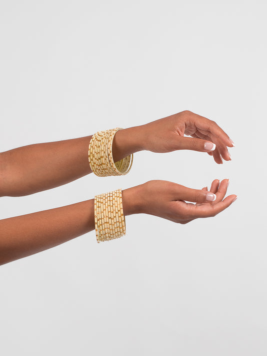 Cream Gleam Bangles