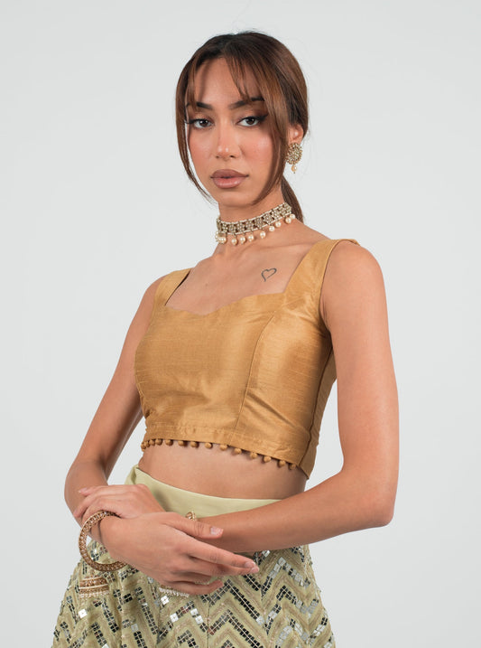 Gold Pom Blouse