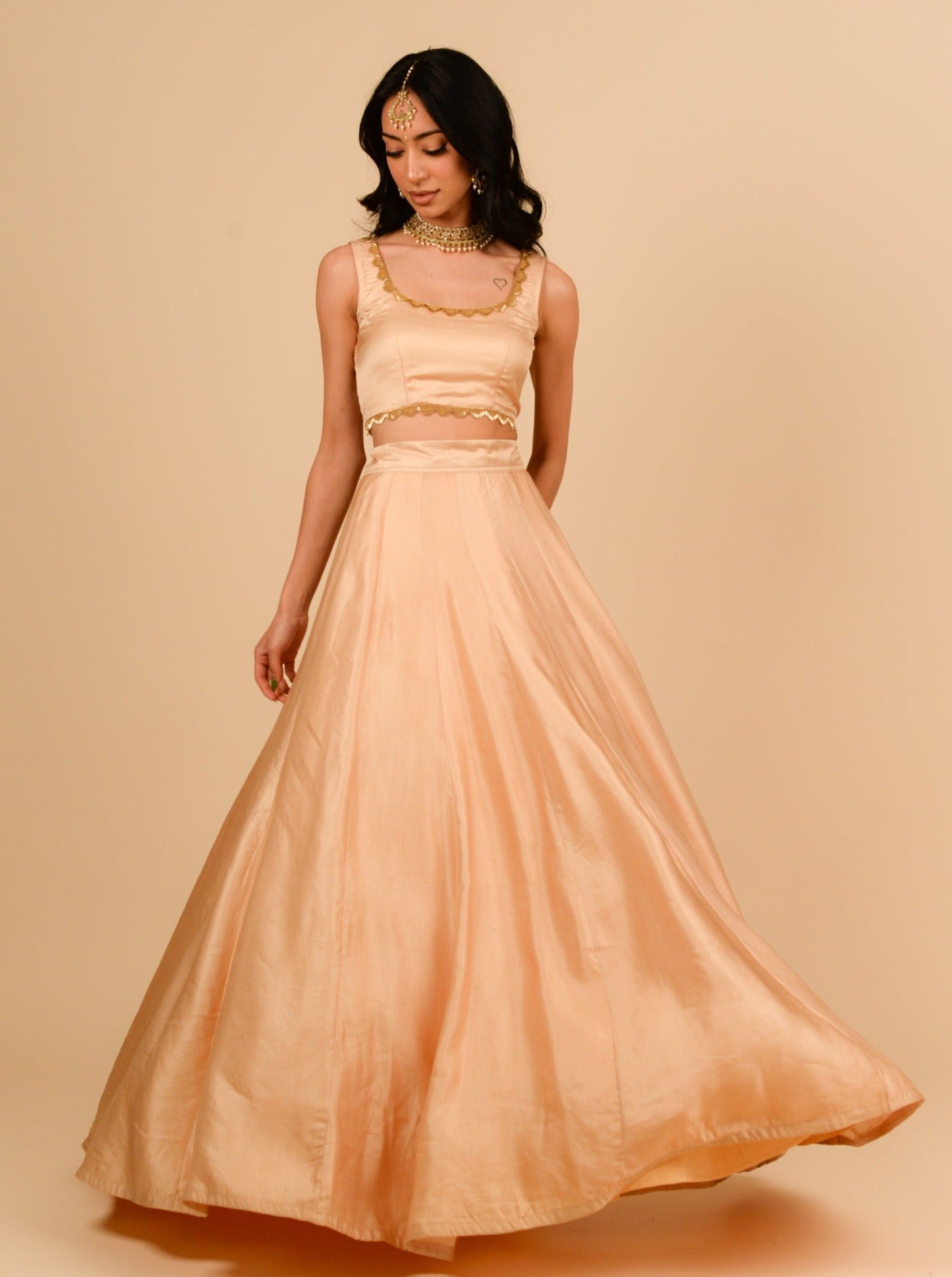 Champagne Linen Skirt