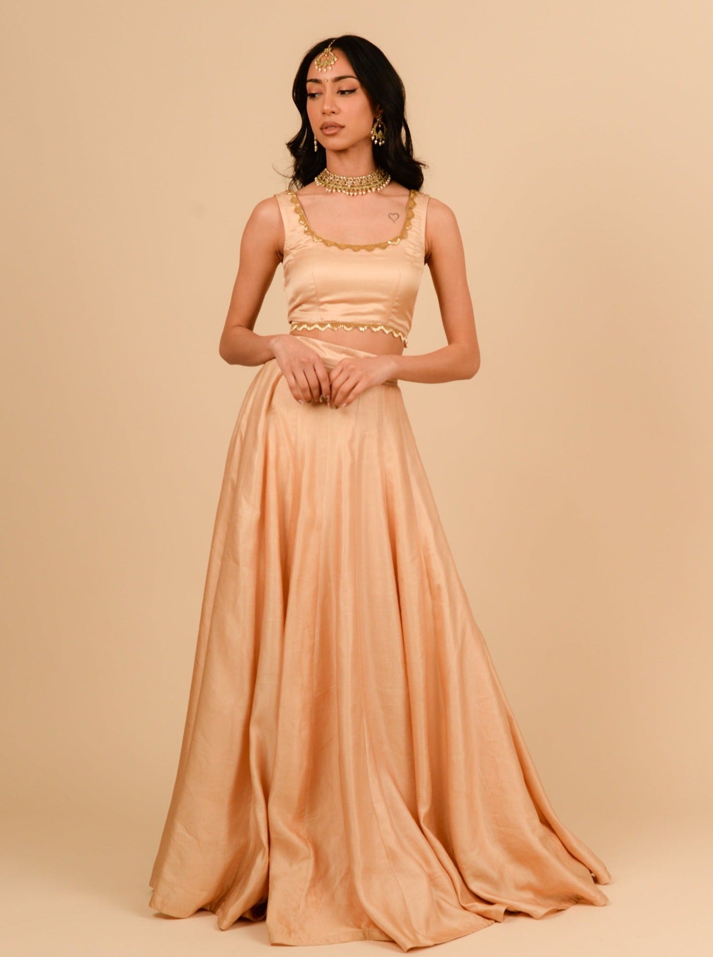 Champagne Linen Skirt