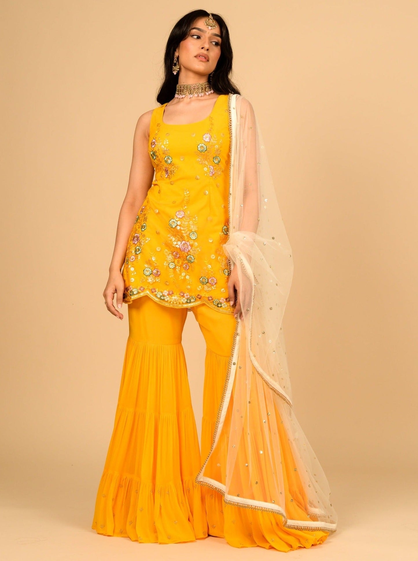 White Pearl Saadagee Dupatta