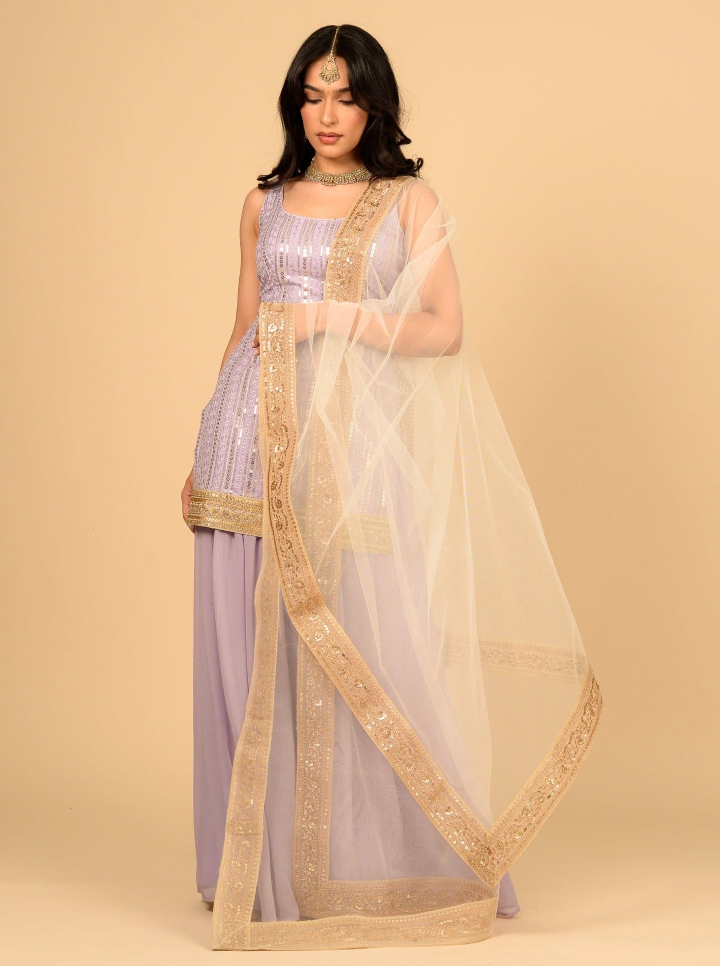 Cream Saadagee Dupatta