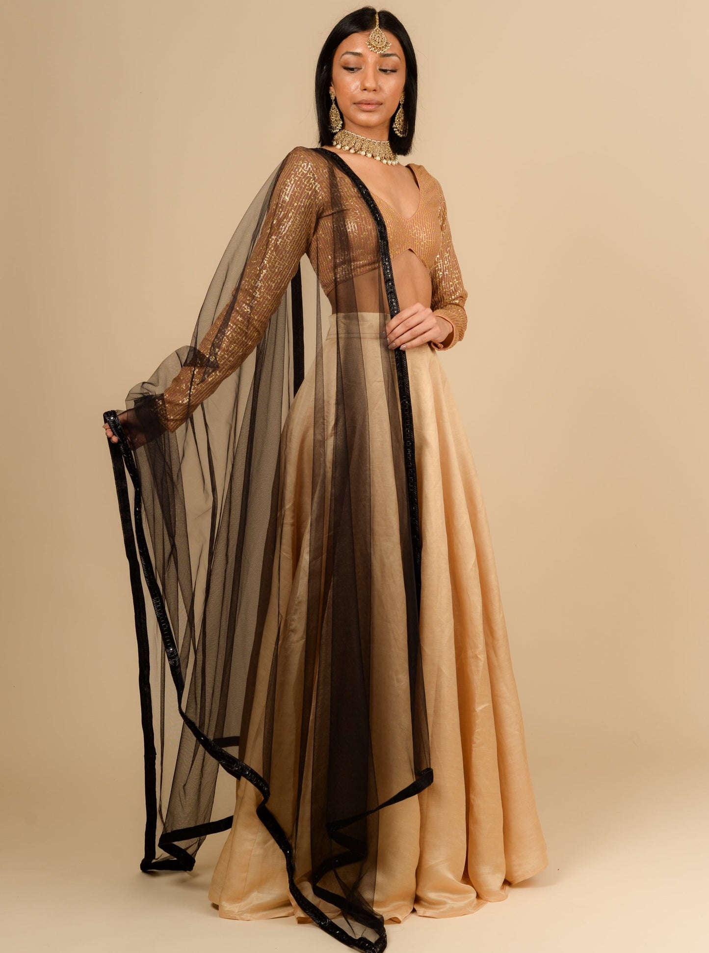 Black Stone Dupatta